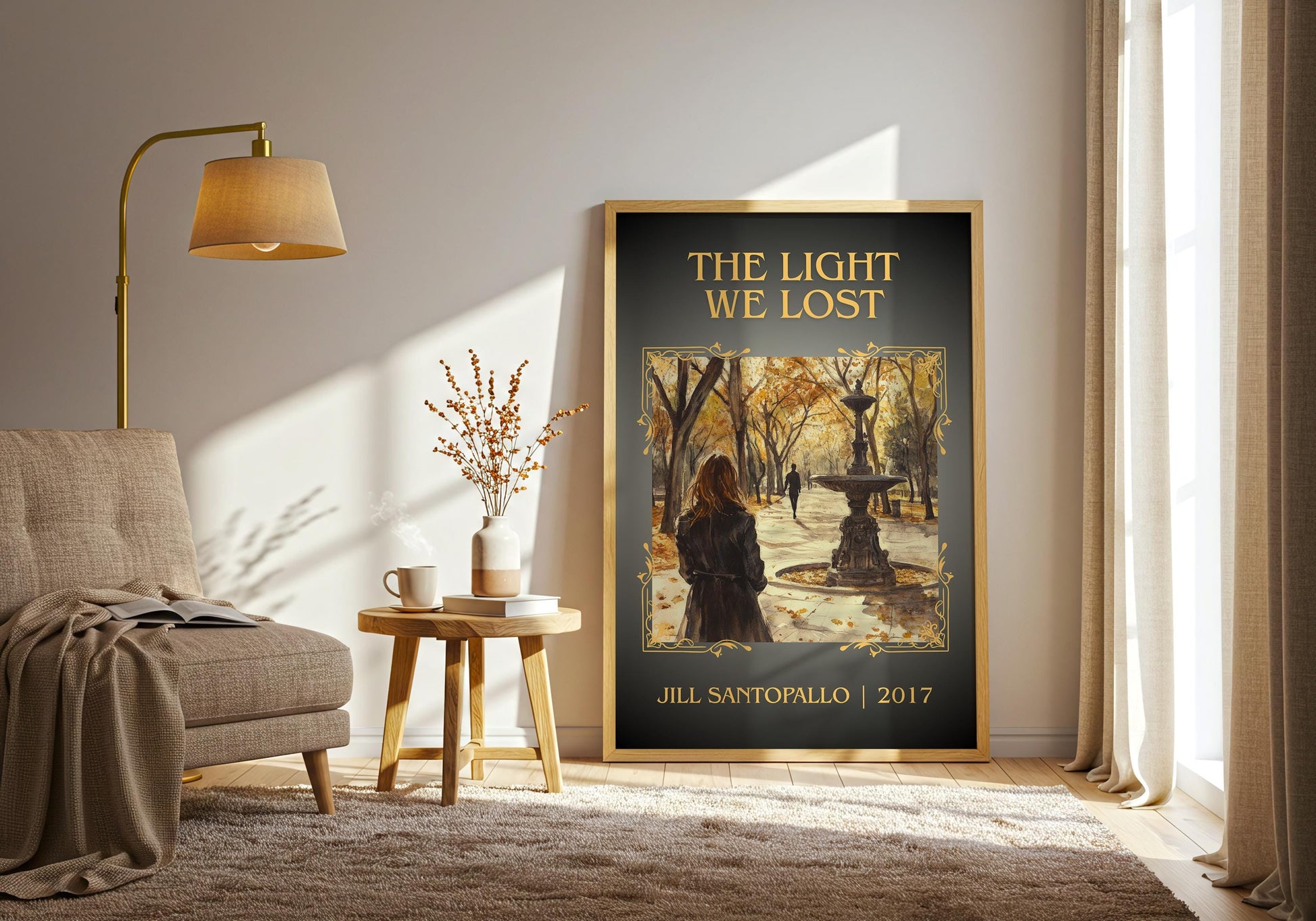 The Light We Lost by Jill Santopallo High Quality Poster Print-Free Delivery Wall Art. Author Book Artwork-Minimalist Gift Library Nook Gift
