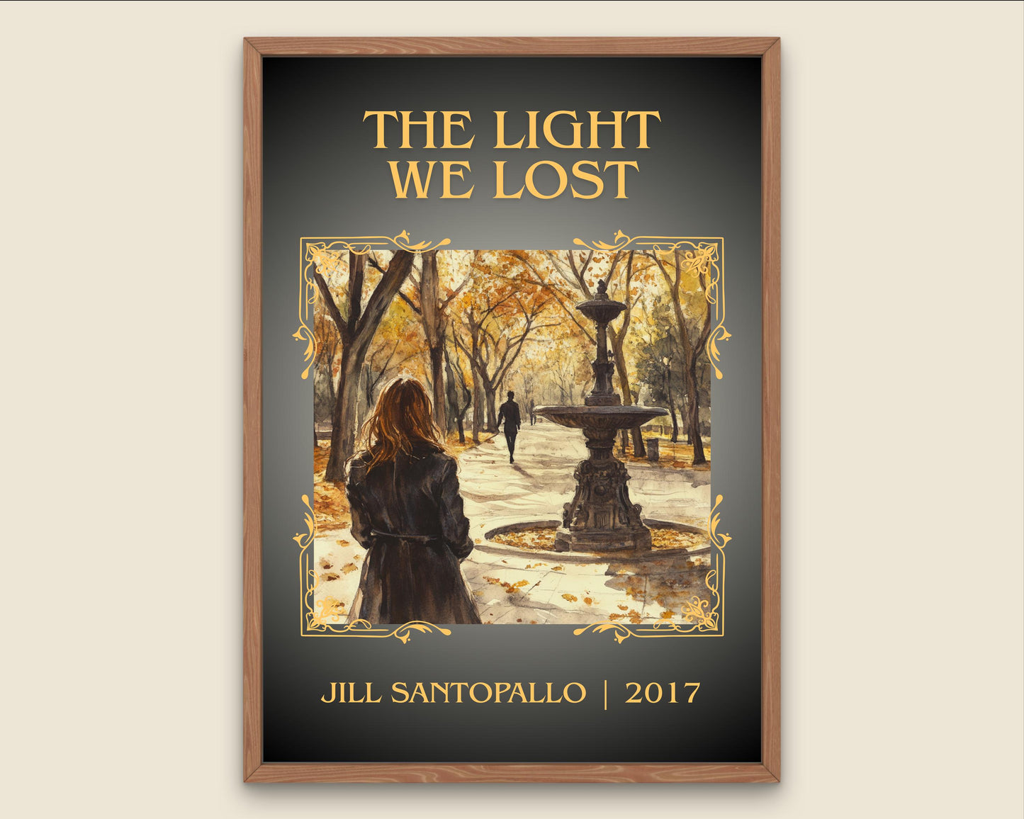 The Light We Lost by Jill Santopallo High Quality Poster Print-Free Delivery Wall Art. Author Book Artwork-Minimalist Gift Library Nook Gift