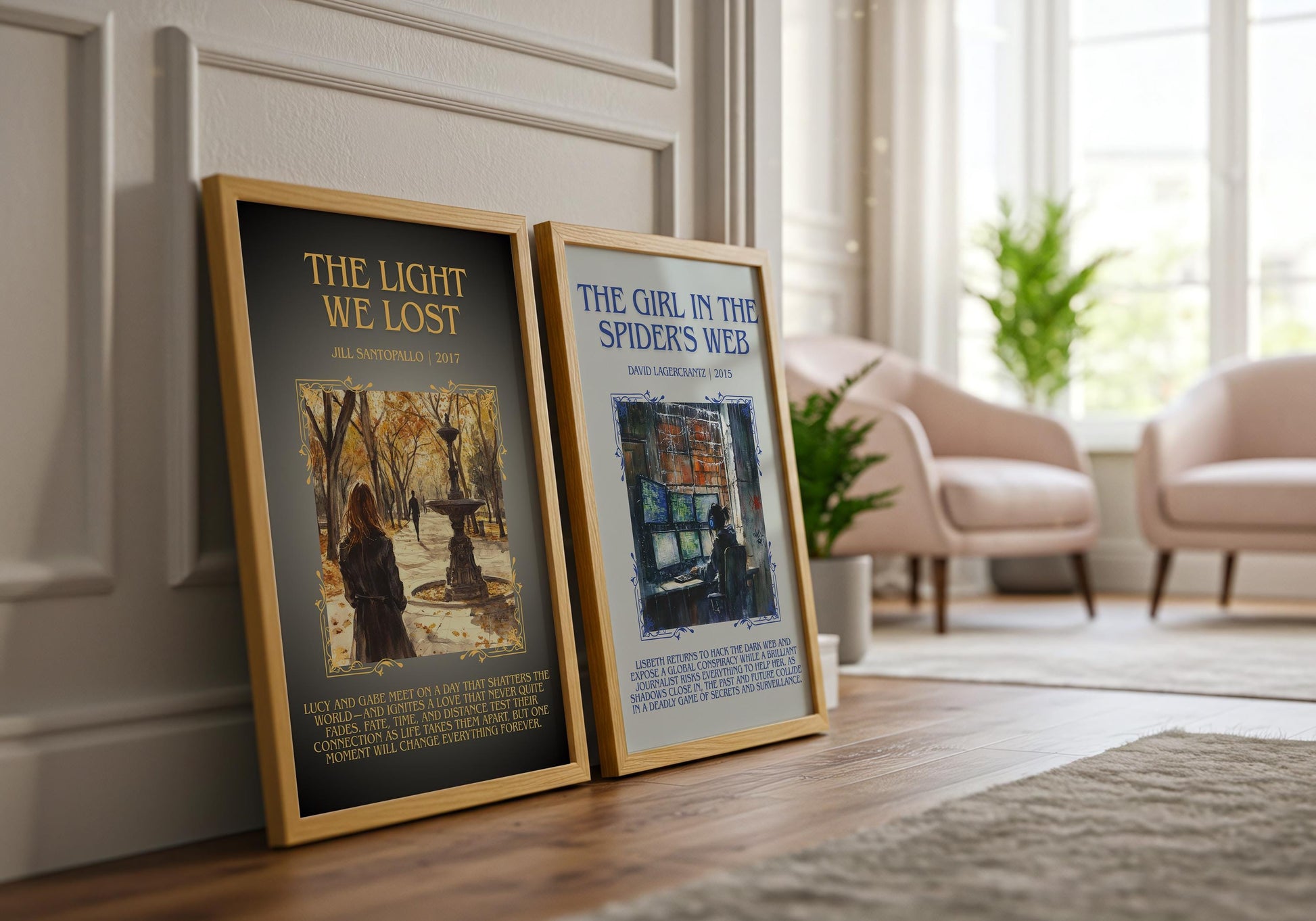 The Light We Lost by Jill Santopallo Descriptive, High Quality Poster Print.Free Delivery Wall Art.Author&Blurb Book Nook Gift Library