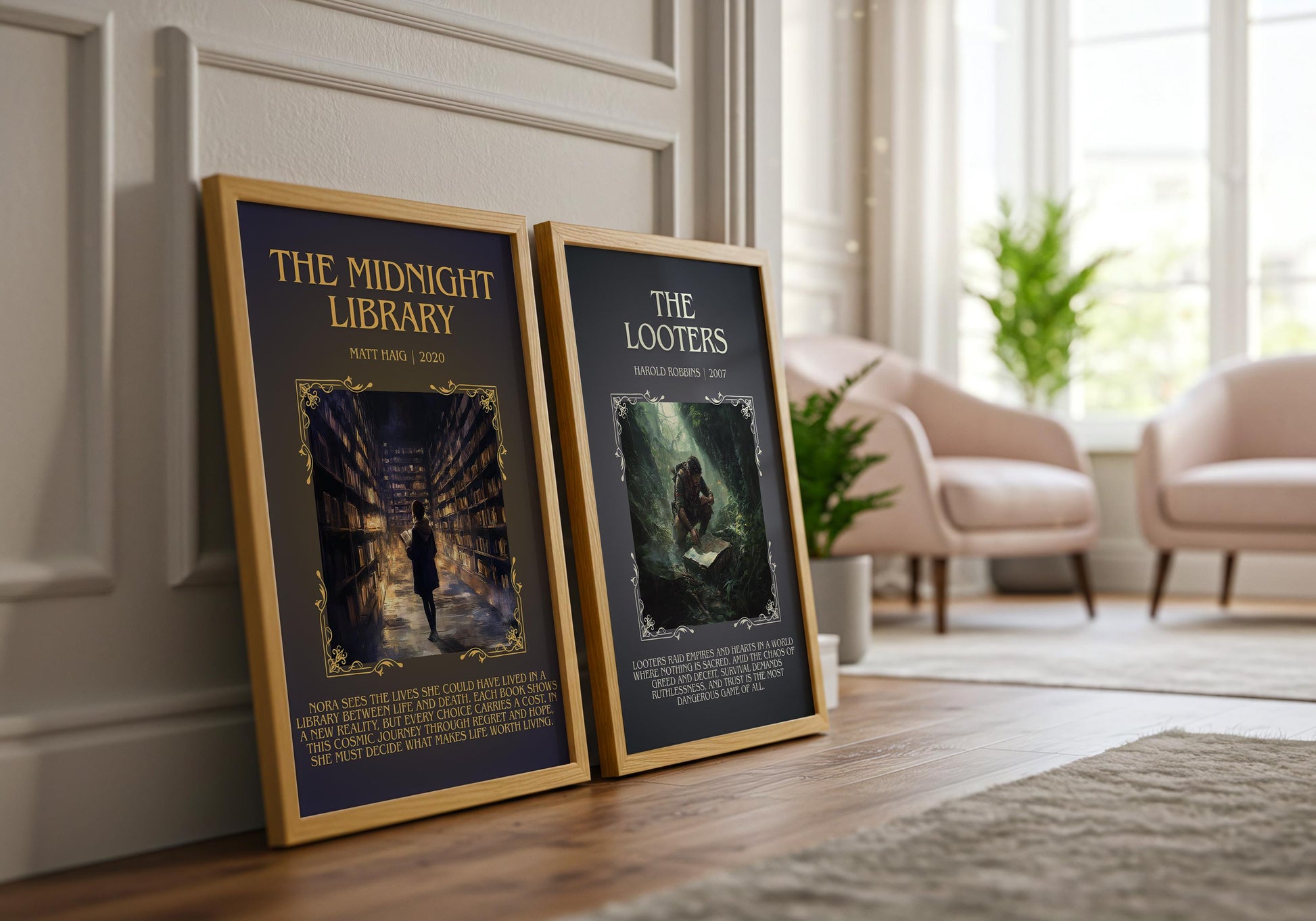 The Looters by Harold Robbins Descriptive, High Quality Poster Print.Free Delivery Wall Art.Author&Blurb Book Nook Gift Library