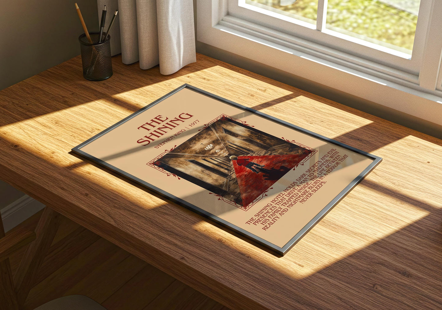 The Shining by Stephen King Descriptive, High Quality Poster Print.Free Delivery Wall Art.Author&Blurb Book Nook Gift Library