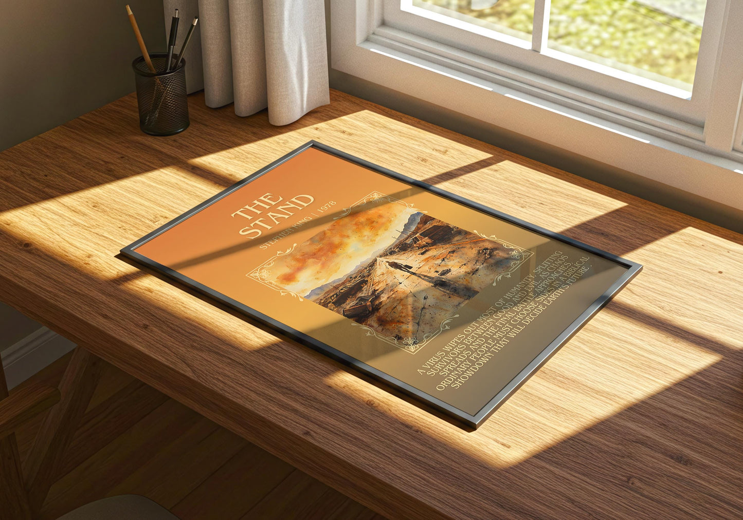 The Stand by Stephen King Descriptive, High Quality Poster Print.Free Delivery Wall Art.Author&Blurb Book Nook Gift Library