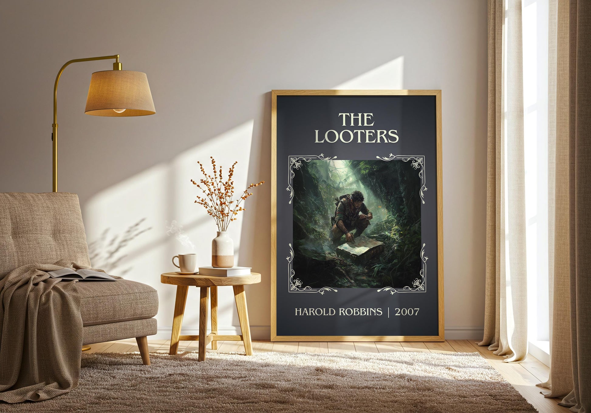The Looters by Harold Robbins High Quality Poster Print-Free Delivery Wall Art. Author Book Artwork-Minimalist Gift Library Nook Gift