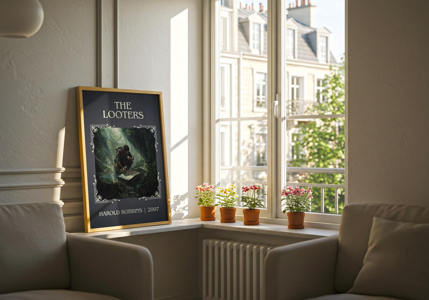 The Looters by Harold Robbins High Quality Poster Print-Free Delivery Wall Art. Author Book Artwork-Minimalist Gift Library Nook Gift