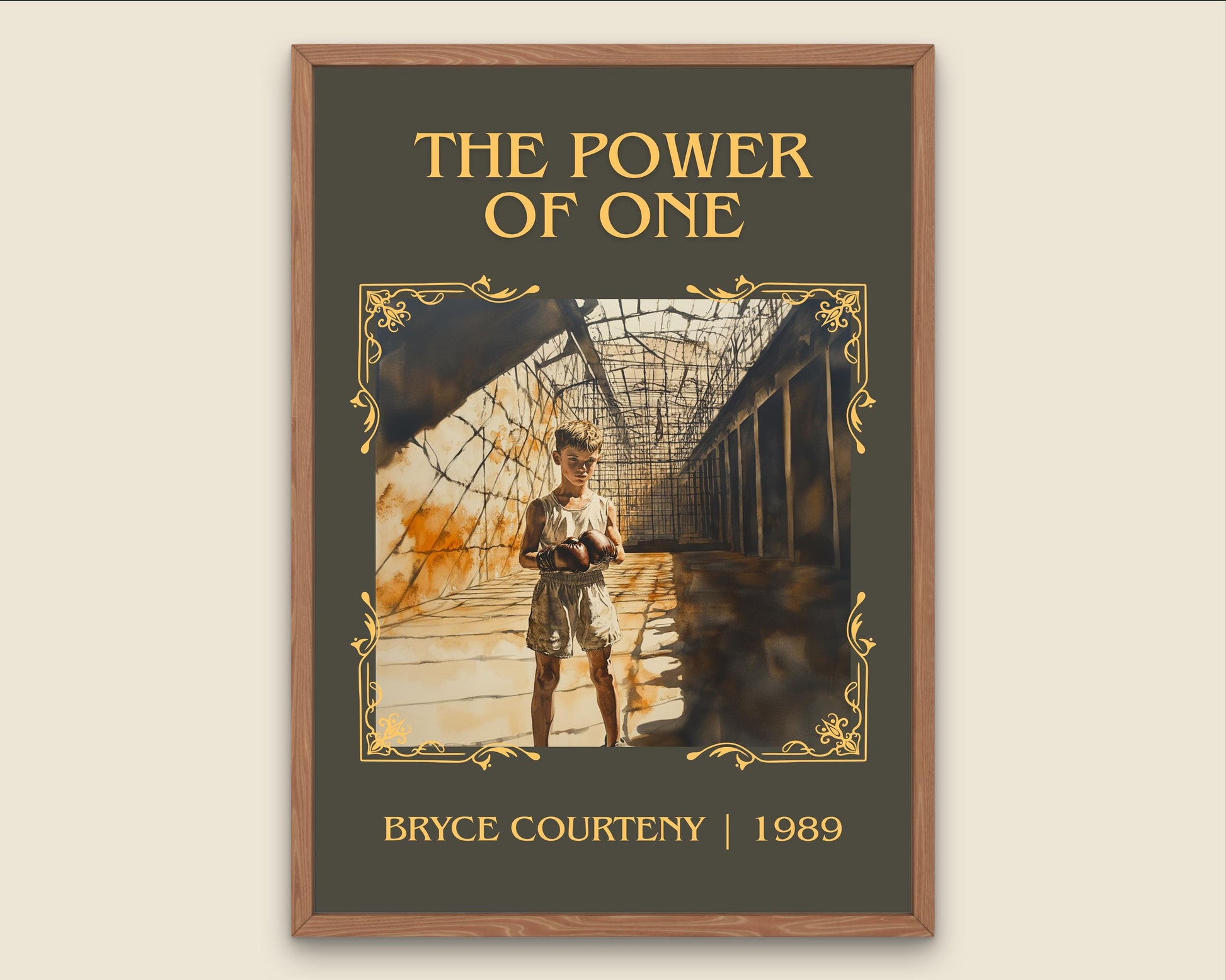The Power Of One by Bryce Courtney High Quality Poster Print-Free Delivery Wall Art. Author Book Artwork-Minimalist Gift Library Nook Gift
