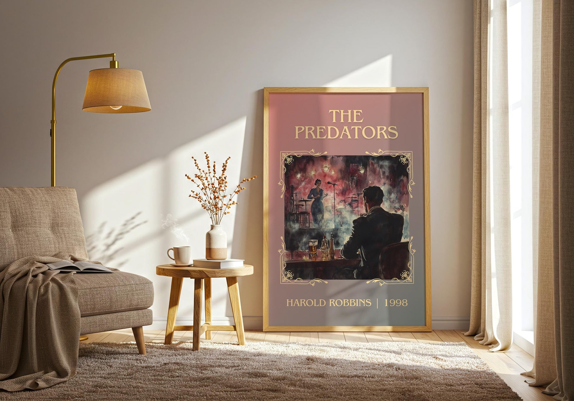 The Predators by Harold Robbins High Quality Poster Print-Free Delivery Wall Art. Author Book Artwork-Minimalist Gift Library Nook Gift