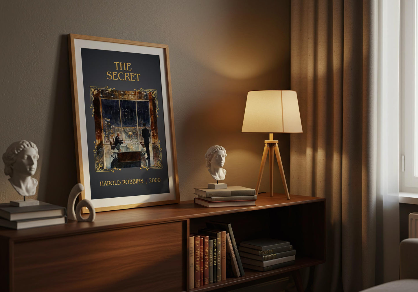The Secret by Harold Robbins High Quality Poster Print-Free Delivery Wall Art. Author Book Artwork-Minimalist Gift Library Nook Gift