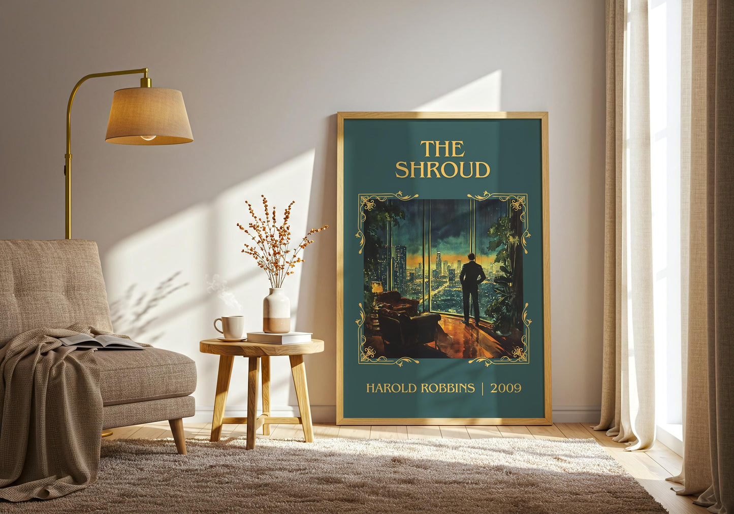 The Shroud by Harold Robbins High Quality Poster Print-Free Delivery Wall Art. Author Book Artwork-Minimalist Gift Library Nook Gift