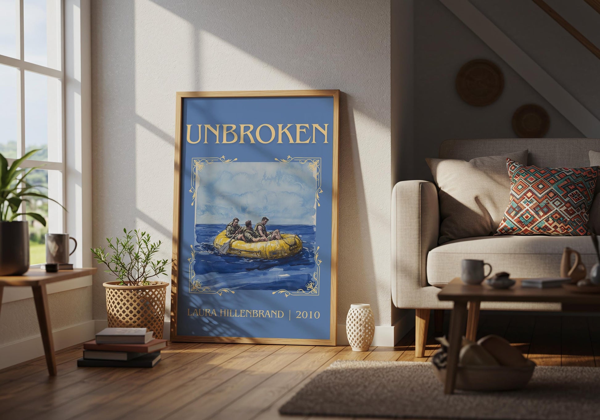 Unbroken by Laura Hillenbrand High Quality Poster Print-Free Delivery Wall Art. Author Book Artwork-Minimalist Gift Library Nook Gift