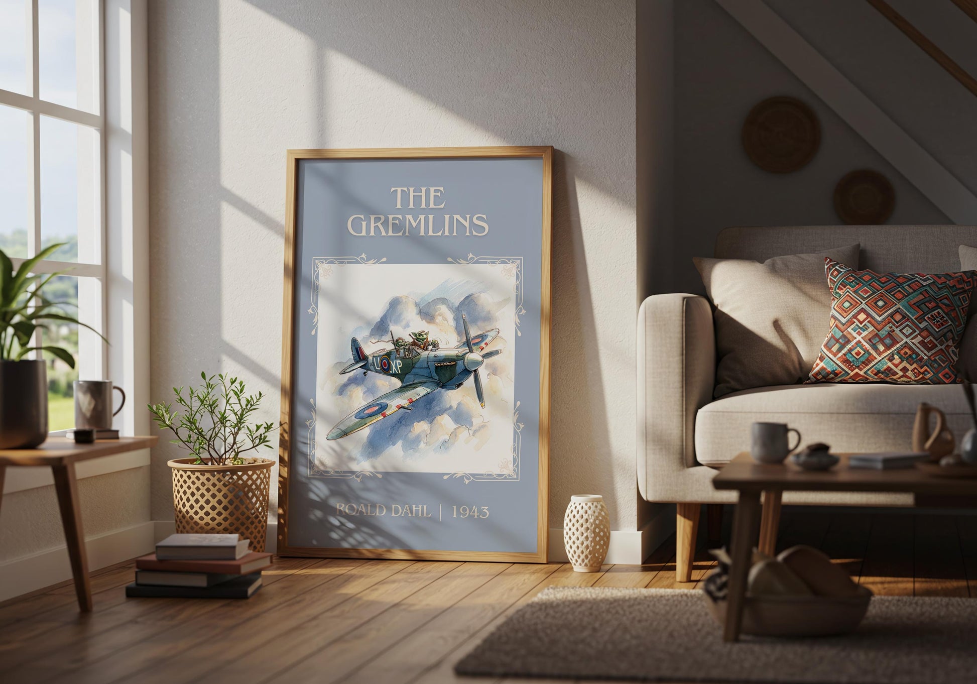 The Gremlins by Roald Dahl High Quality Poster Print. Free Delivery Wall Art. Author&Title Graphic Book Minimalist Kids Book