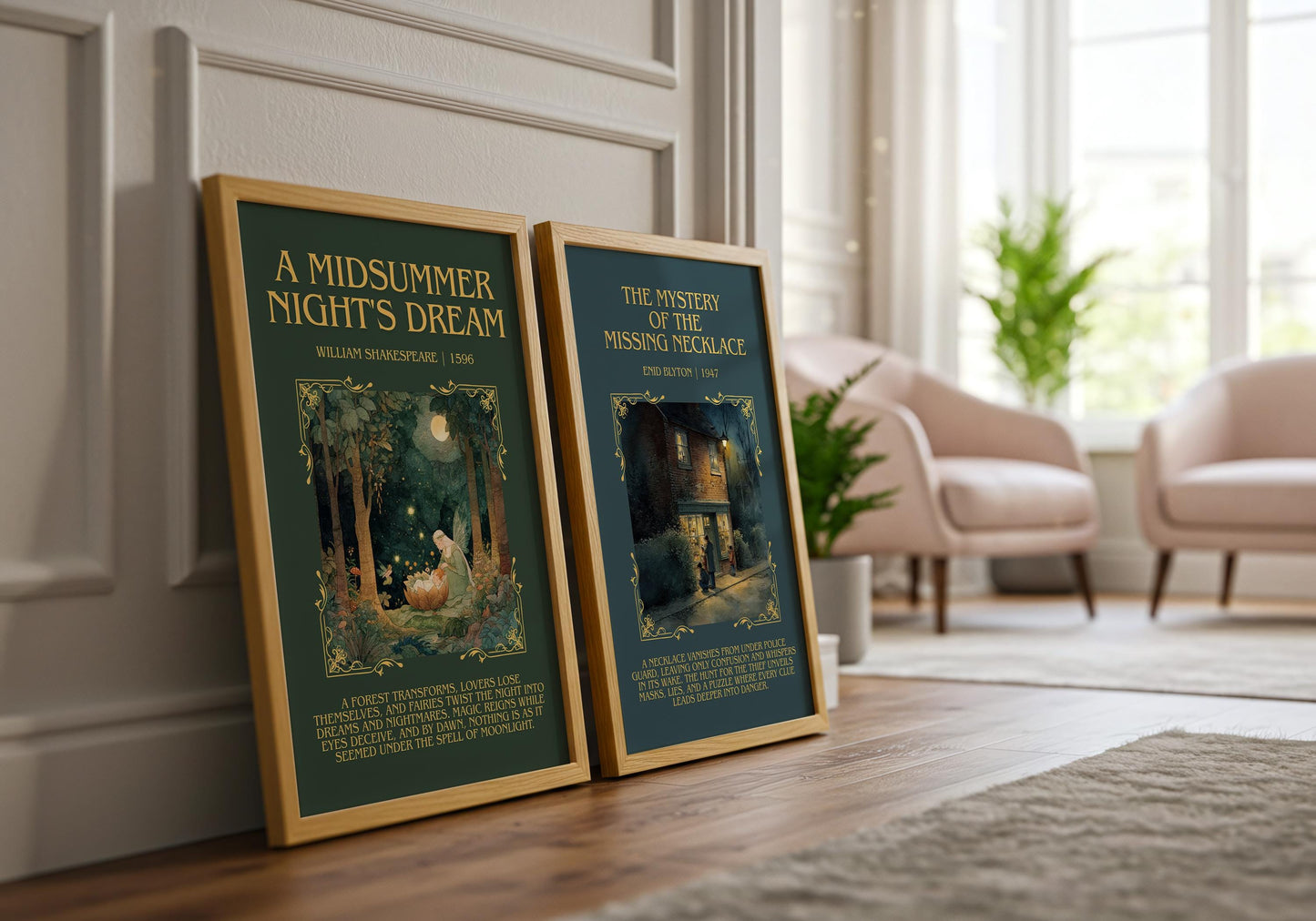 A Midsummer Night's Dream by William Shakespeare Descriptive, High Quality Poster Print.Free Delivery Wall Art.Author&Blurb Book Nook Gift