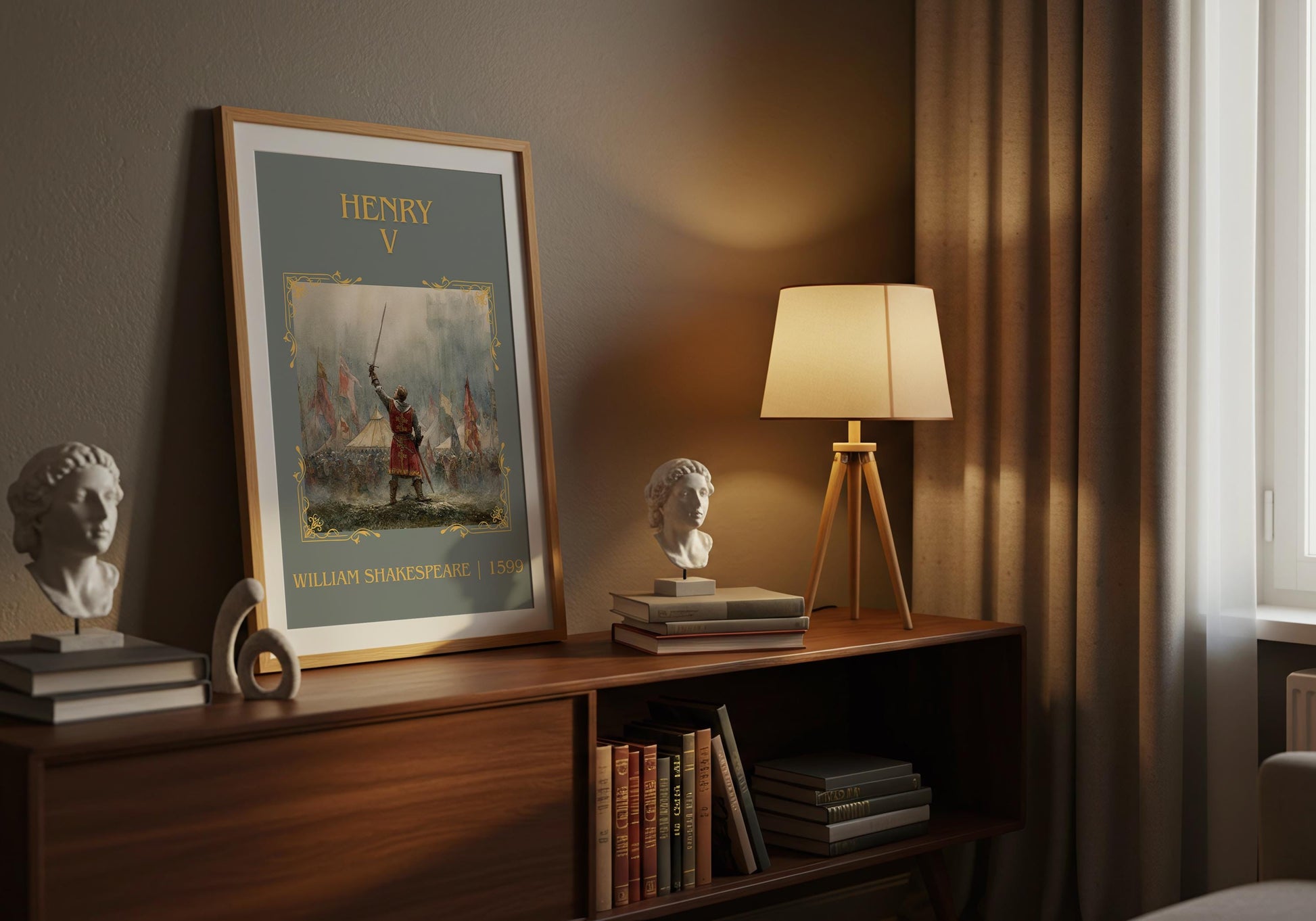 Henry V by William Shakespeare High Quality Poster Print-Free Delivery Wall Art. Author Book Artwork-Minimalist Gift Nook Henry the Fifth