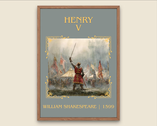 Henry V by William Shakespeare High Quality Poster Print-Free Delivery Wall Art. Author Book Artwork-Minimalist Gift Nook Henry the Fifth