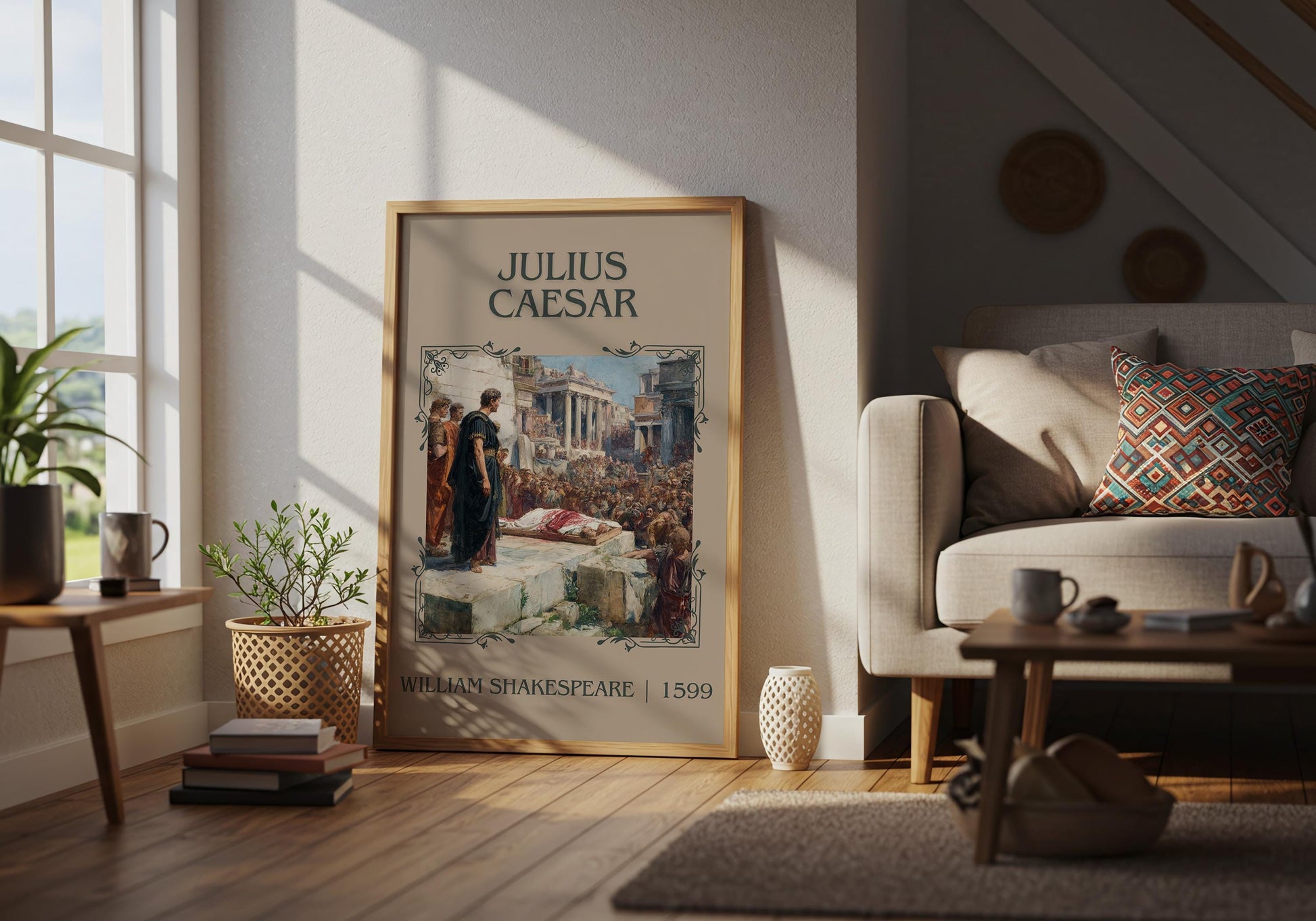 Julius Caeser by William Shakespeare High Quality Poster Print-Free Delivery Wall Art. Author Book Artwork-Minimalist Gift Nook Play