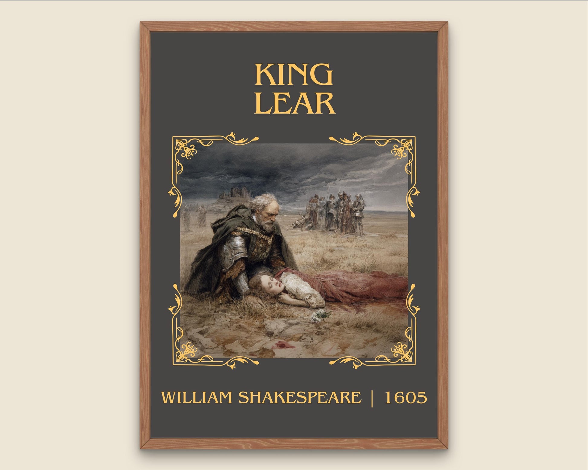 King Lear by William Shakespeare High Quality Poster Print-Free Delivery Wall Art. Author Book Artwork-Minimalist Gift Nook Play