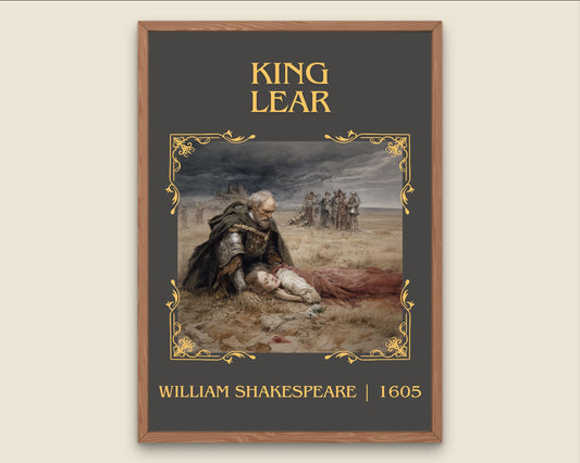 King Lear by William Shakespeare High Quality Poster Print-Free Delivery Wall Art. Author Book Artwork-Minimalist Gift Nook Play
