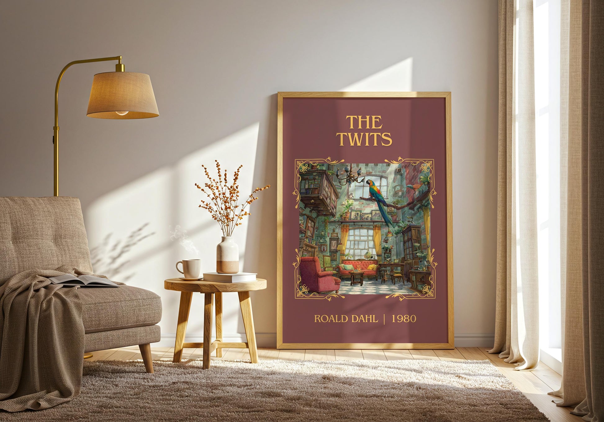 The Twits by Roald Dahl High Quality Poster Print. Free Delivery Wall Art. Author&Title Graphic Book Minimalist Kids Book