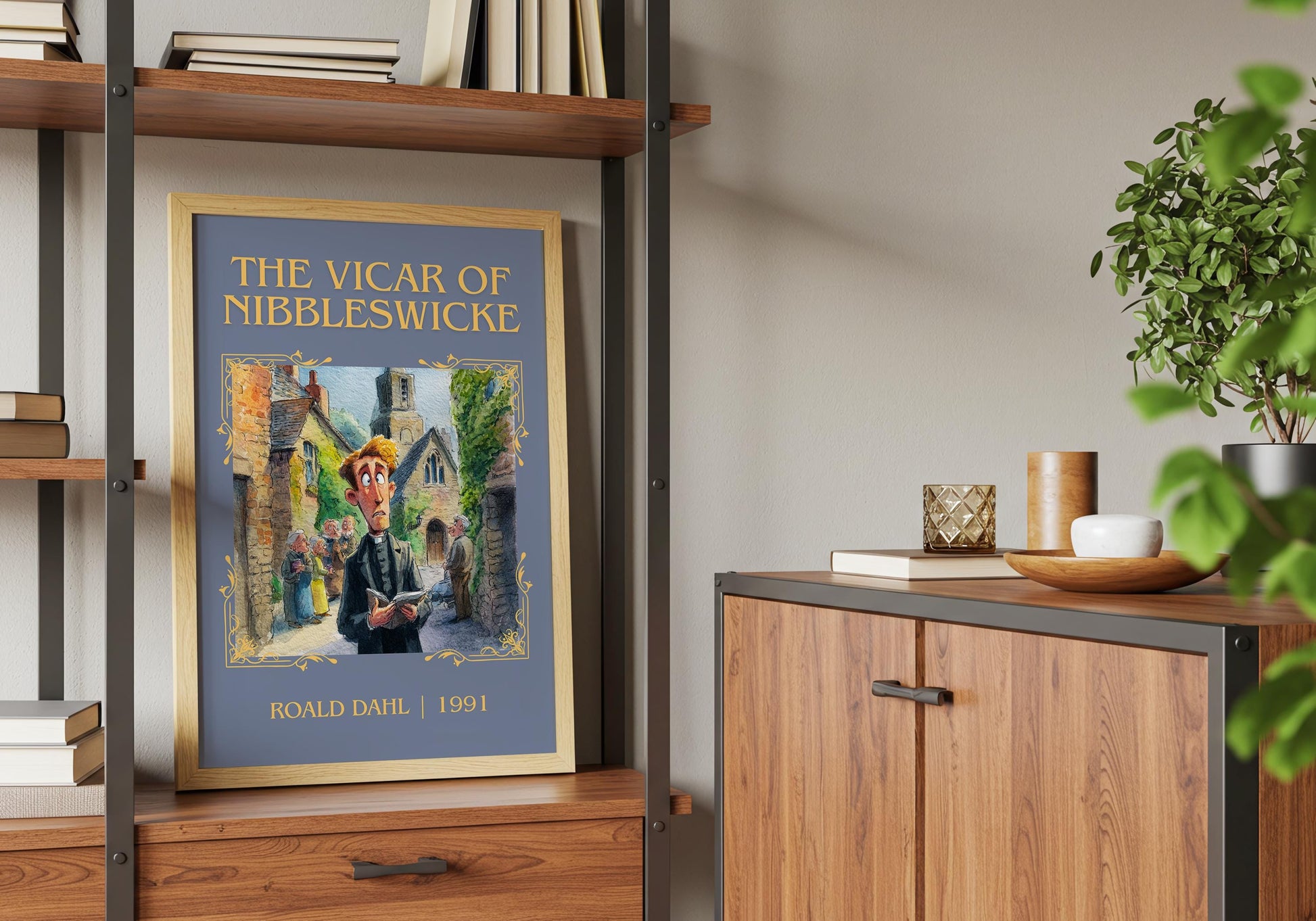 The Vicar Of Nibbelswicke by Roald Dahl High Quality Poster Print. Free Delivery Wall Art. Author&Title Graphic Book Minimalist Kids Book