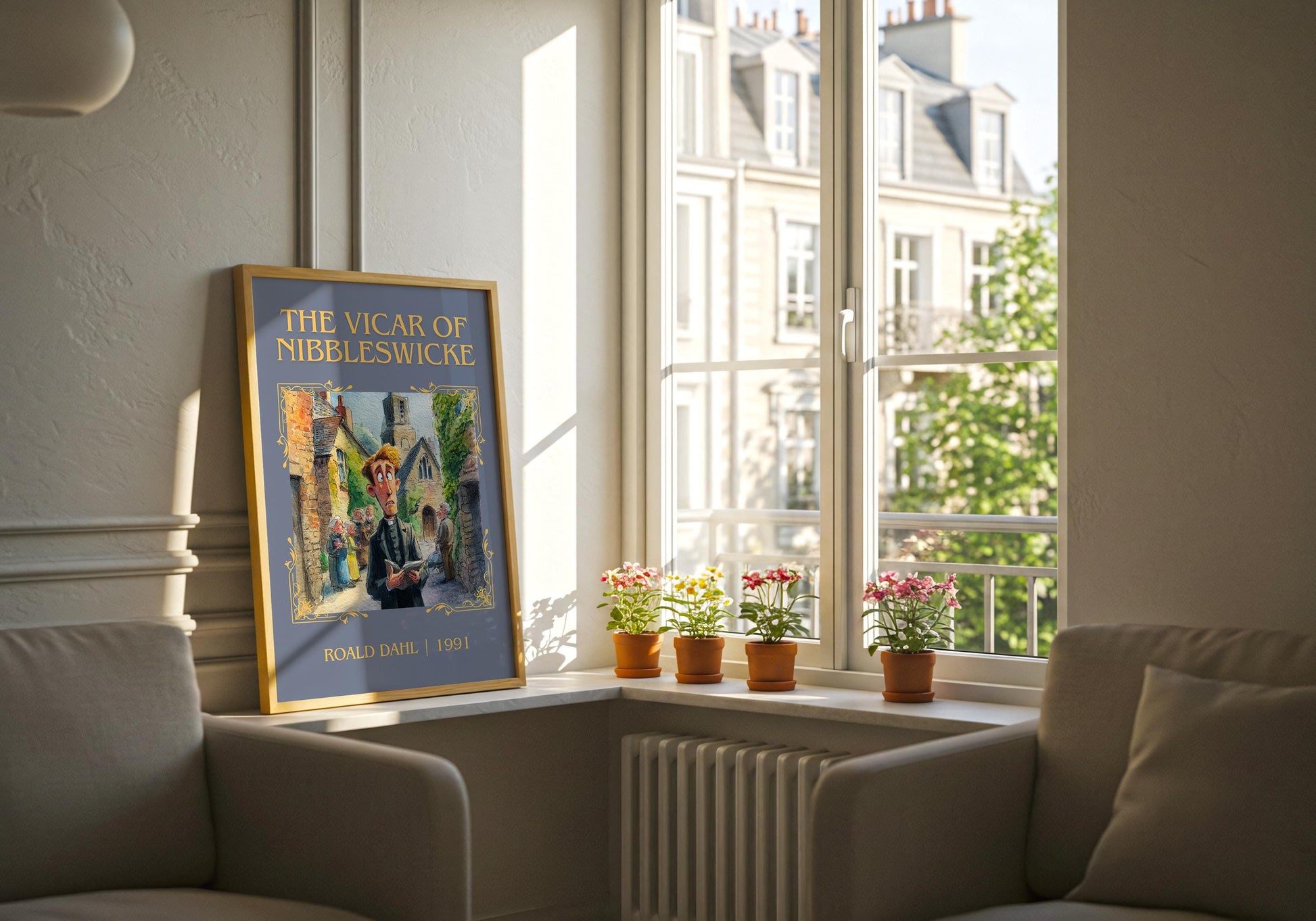 The Vicar Of Nibbelswicke by Roald Dahl High Quality Poster Print. Free Delivery Wall Art. Author&Title Graphic Book Minimalist Kids Book