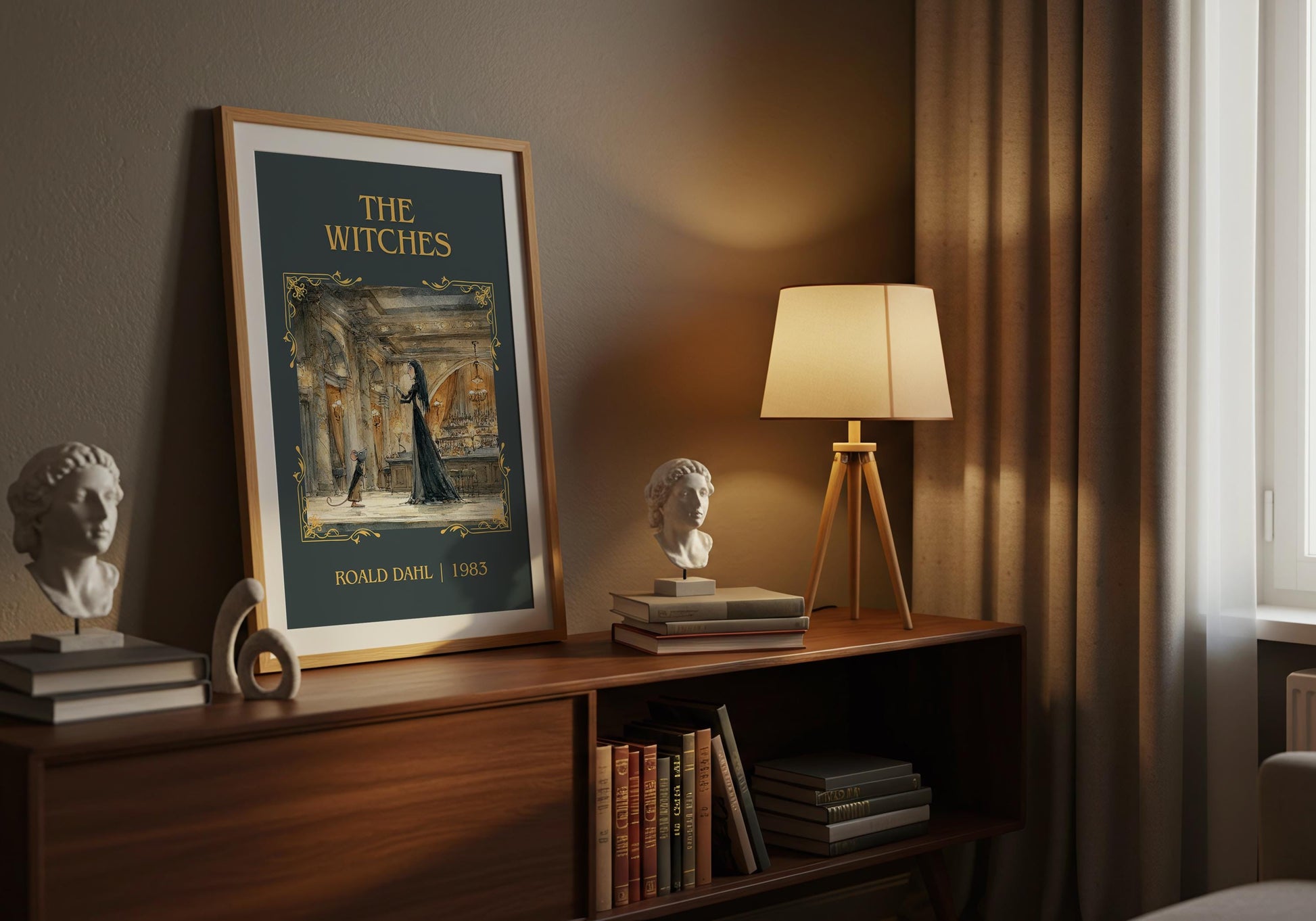 The Witches by Roald Dahl High Quality Poster Print. Free Delivery Wall Art. Author&Title Graphic Book Minimalist Kids Book
