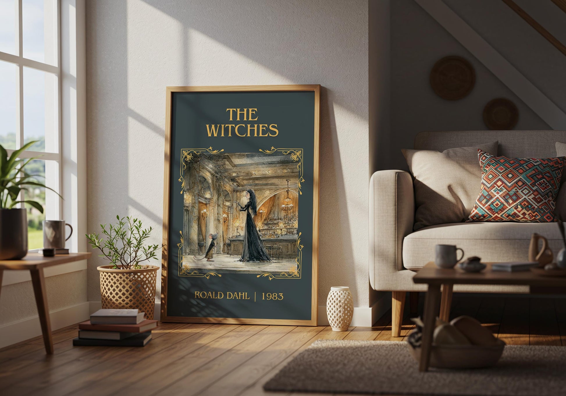 The Witches by Roald Dahl High Quality Poster Print. Free Delivery Wall Art. Author&Title Graphic Book Minimalist Kids Book