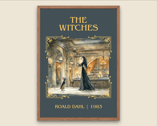 The Witches by Roald Dahl High Quality Poster Print. Free Delivery Wall Art. Author&Title Graphic Book Minimalist Kids Book