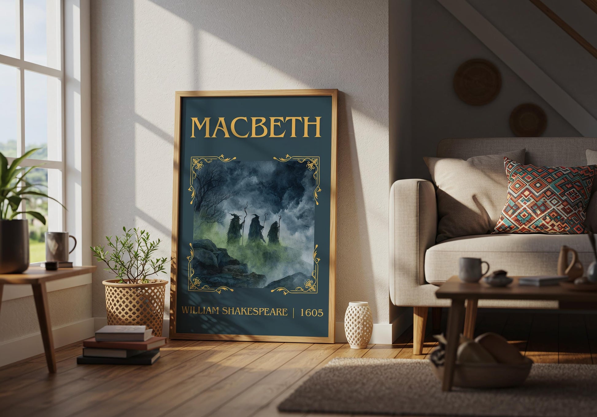 Macbeth by William Shakespeare High Quality Poster Print-Free Delivery Wall Art. Author Book Artwork-Minimalist Gift Nook Library Play