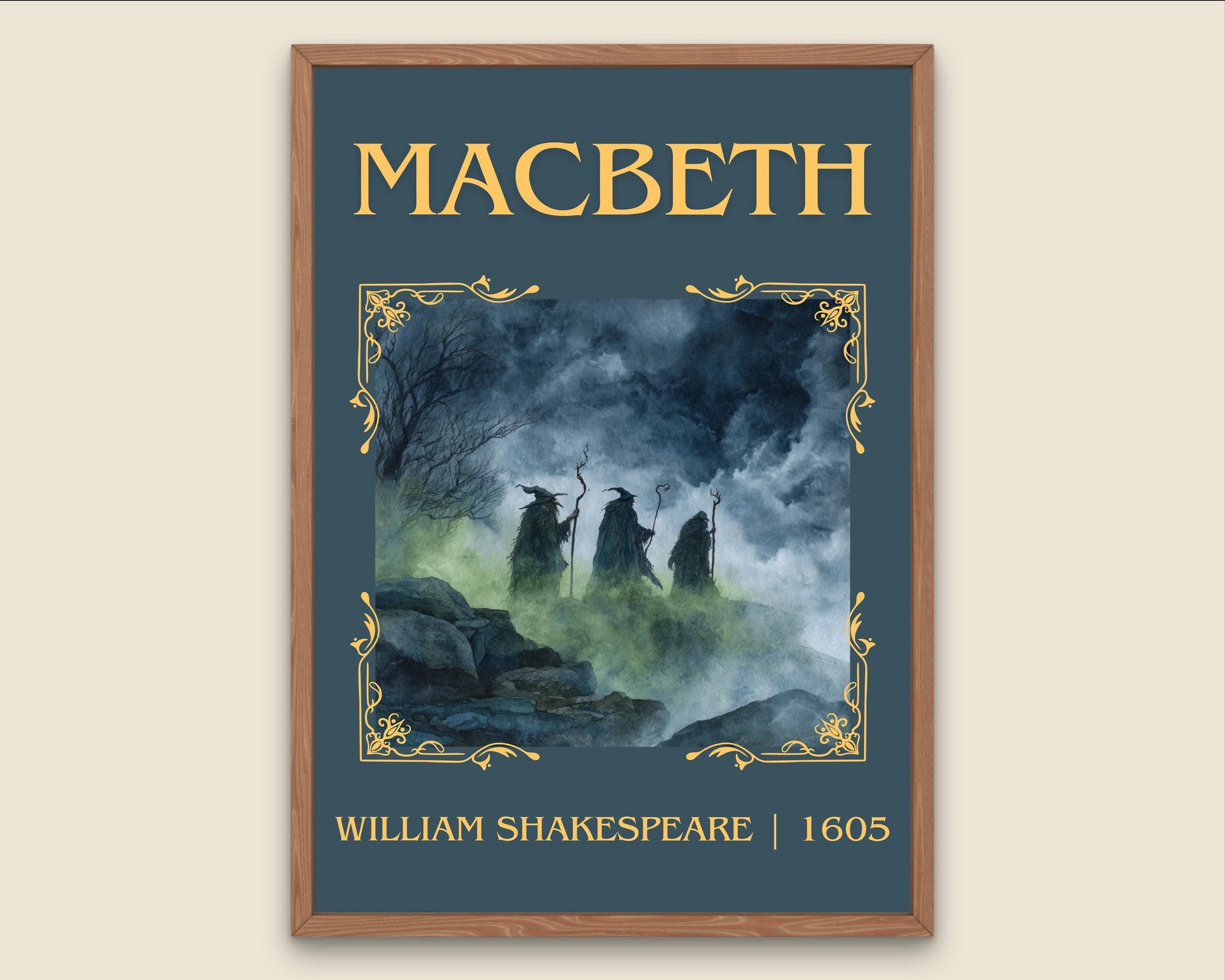 Macbeth by William Shakespeare High Quality Poster Print-Free Delivery Wall Art. Author Book Artwork-Minimalist Gift Nook Library Play