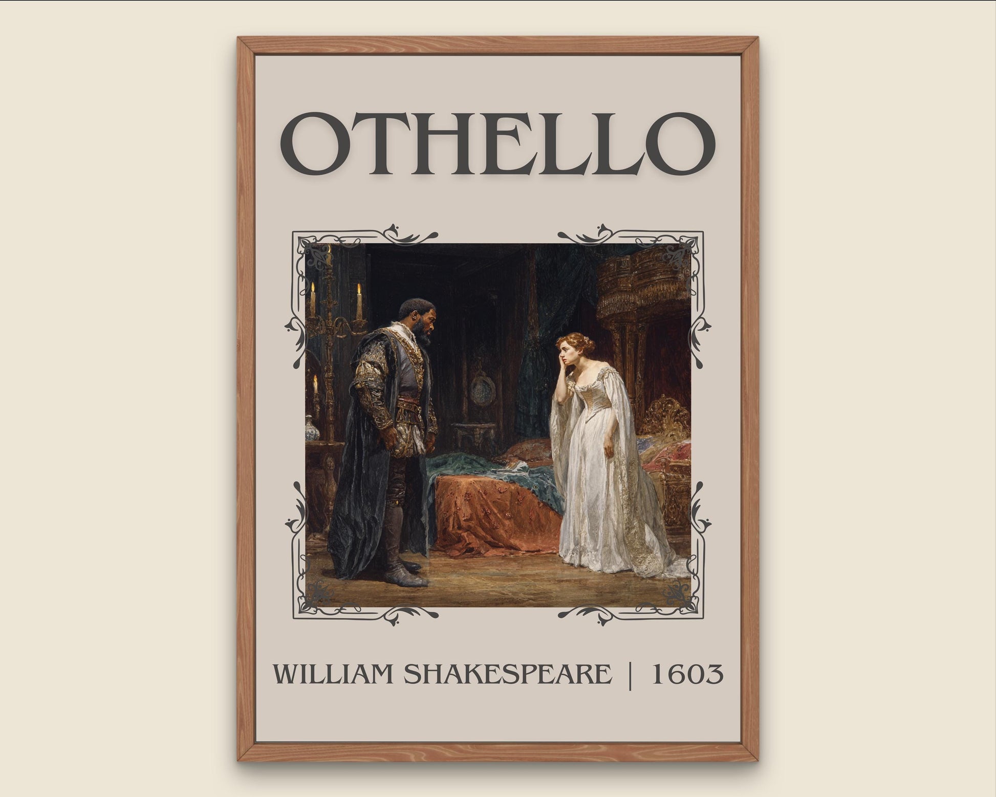 Othello by William Shakespeare High Quality Poster Print-Free Delivery Wall Art. Author Book Artwork-Minimalist Gift Nook Library Play