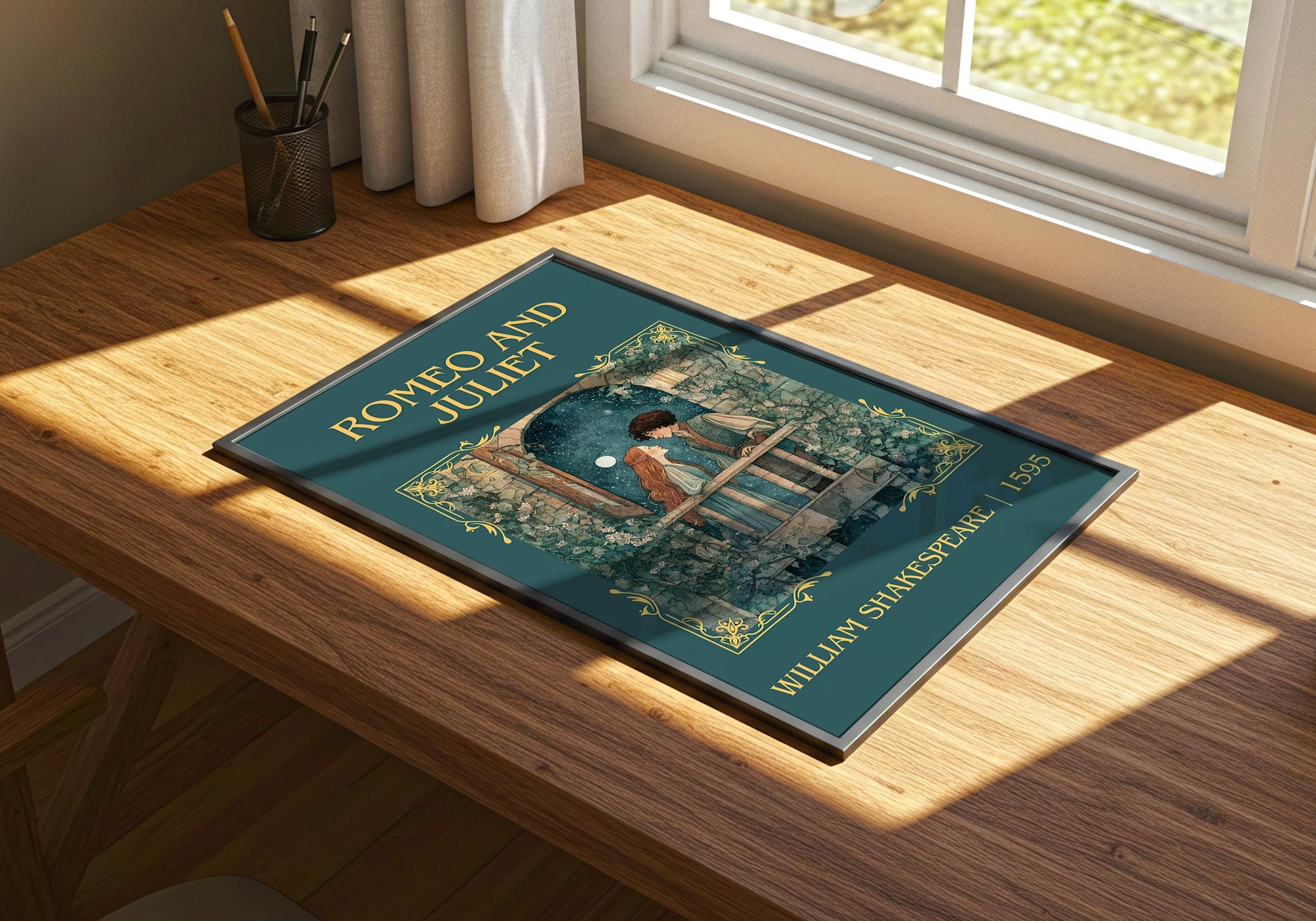 Romeo And Juliet by William Shakespeare Descriptive, High Quality Poster Print.Free Delivery Wall Art.Author&Blurb Book Nook Gift Play