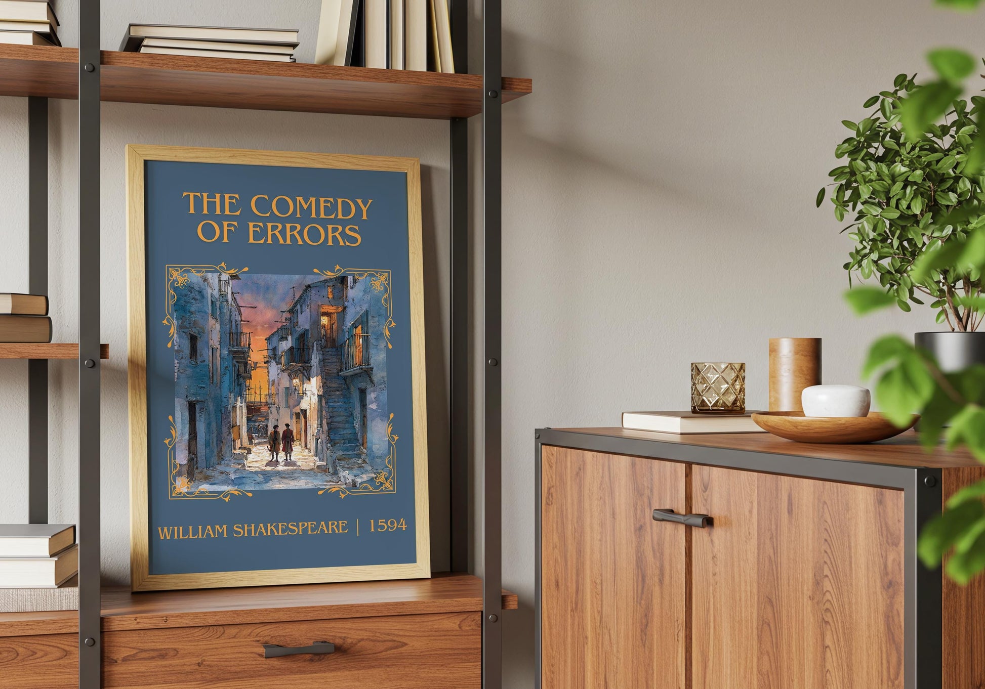 The Comedy Of Errors by William Shakespeare High Quality Poster Print-Free Delivery Wall Art. Author Book Artwork-Minimalist Gift Nook Play