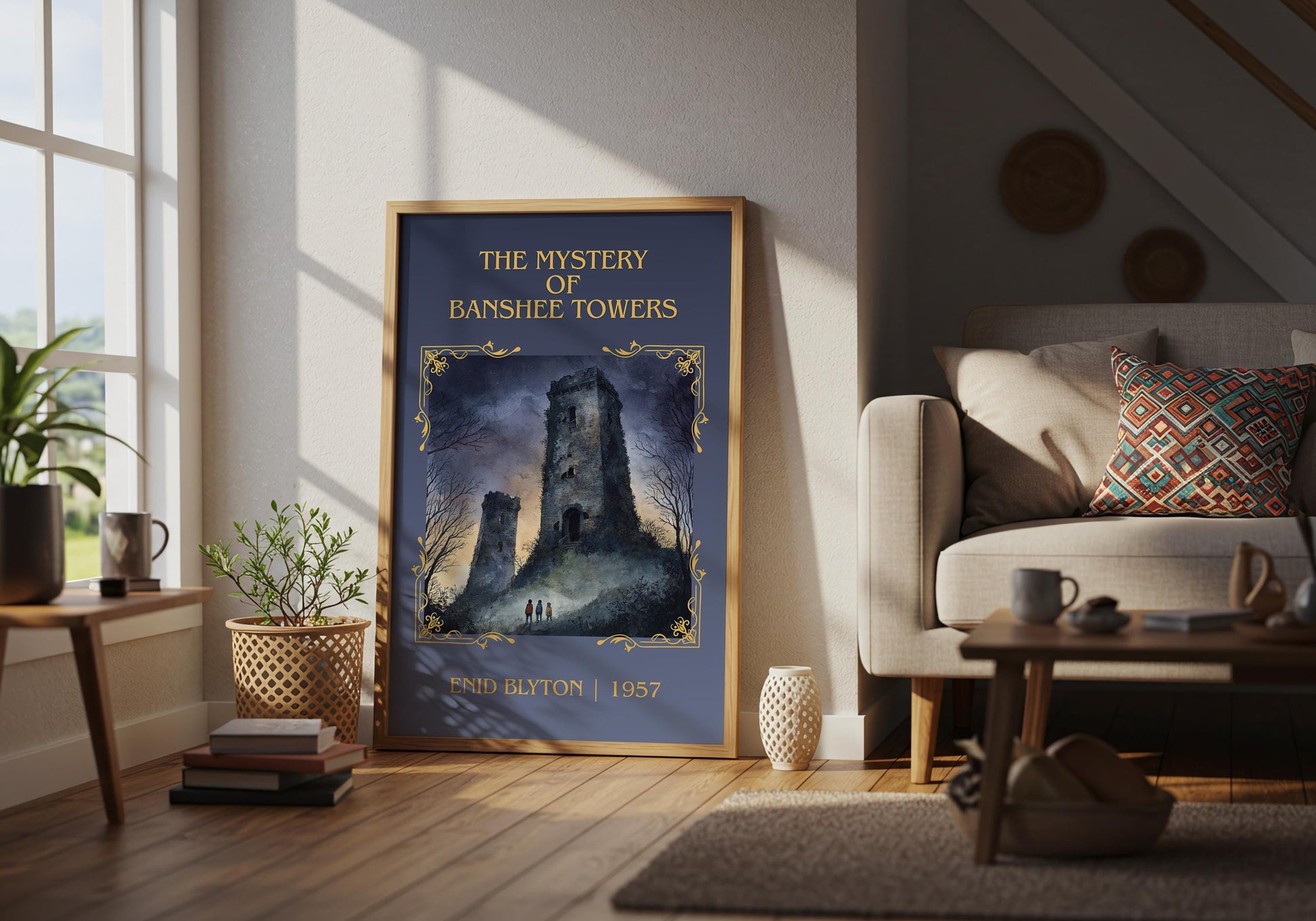 The Mystery Of Banshee Towers by Enid Blyton High Quality Poster Print-Free Delivery Wall Art. Author Book Artwork-Minimalist Gift Nook