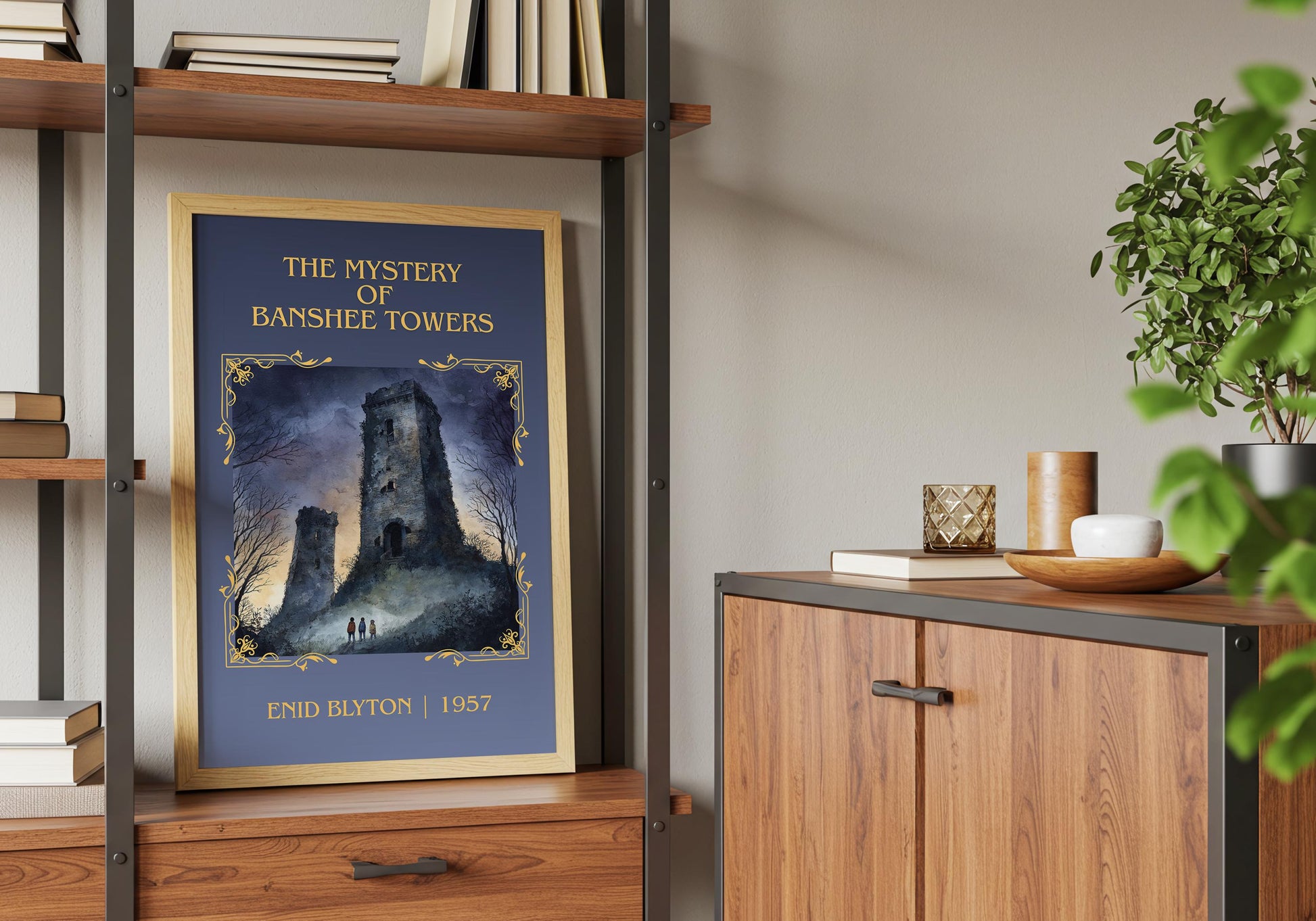 The Mystery Of Banshee Towers by Enid Blyton High Quality Poster Print-Free Delivery Wall Art. Author Book Artwork-Minimalist Gift Nook