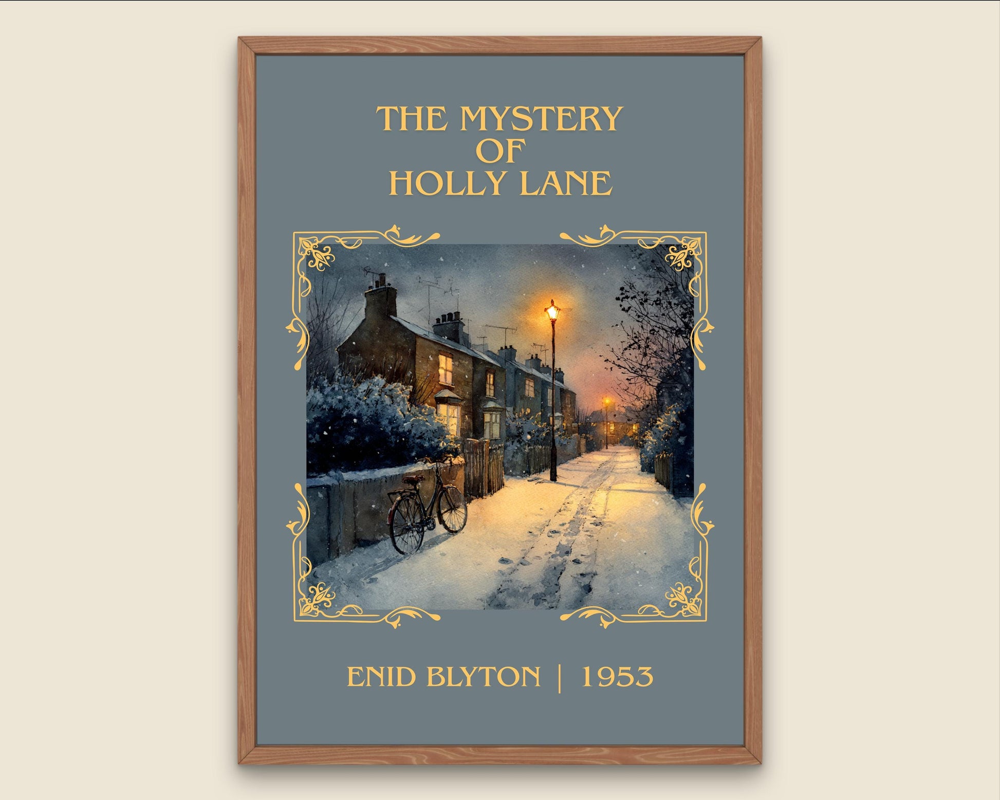 The Mystery Of Holly Lane by Enid Blyton High Quality Poster Print-Free Delivery Wall Art. Author Book Artwork-Minimalist Gift Nook