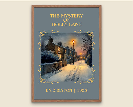 The Mystery Of Holly Lane by Enid Blyton High Quality Poster Print-Free Delivery Wall Art. Author Book Artwork-Minimalist Gift Nook