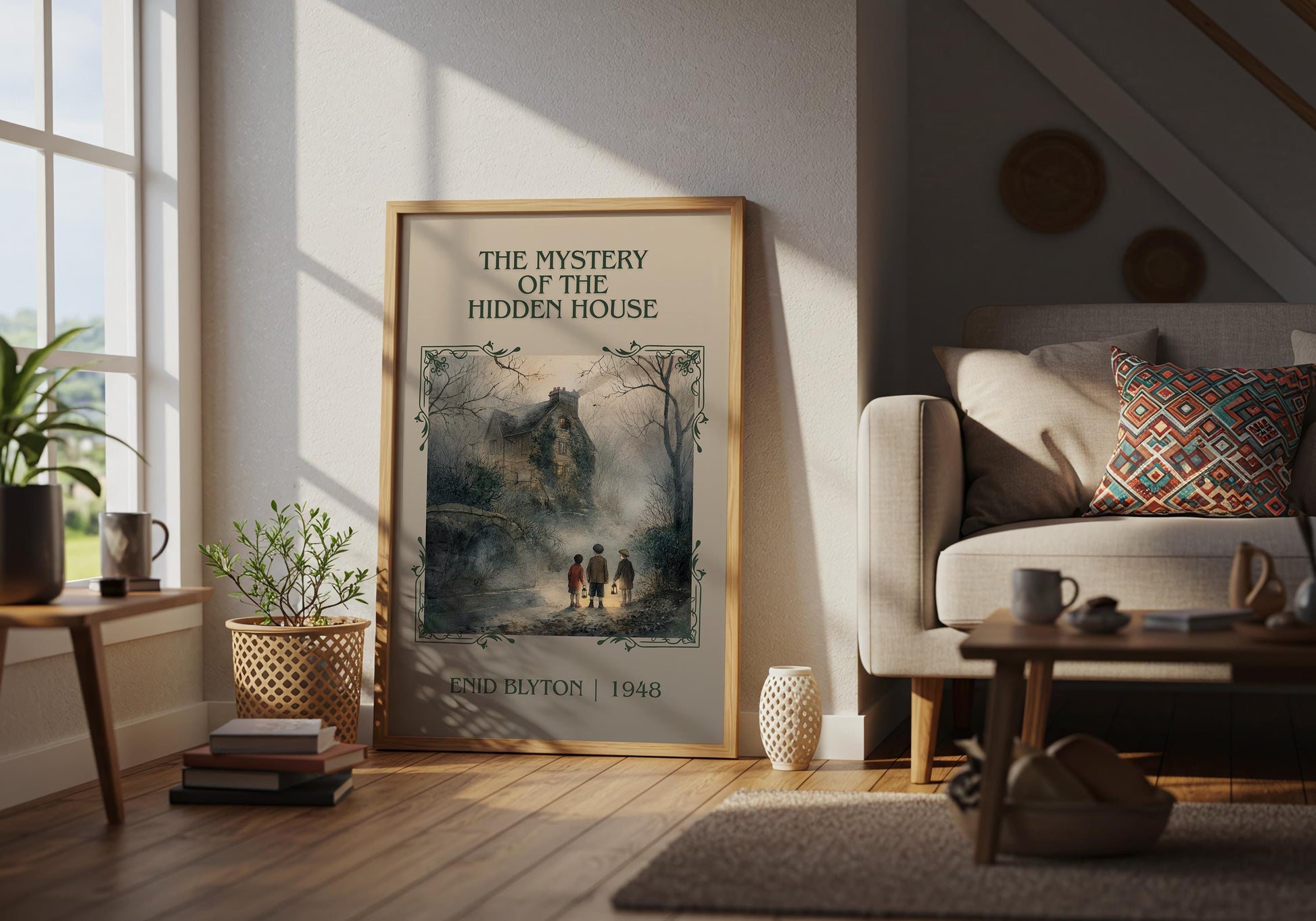 The Mystery Of Hidden House by Enid Blyton High Quality Poster Print-Free Delivery Wall Art. Author Book Artwork-Minimalist Gift Nook