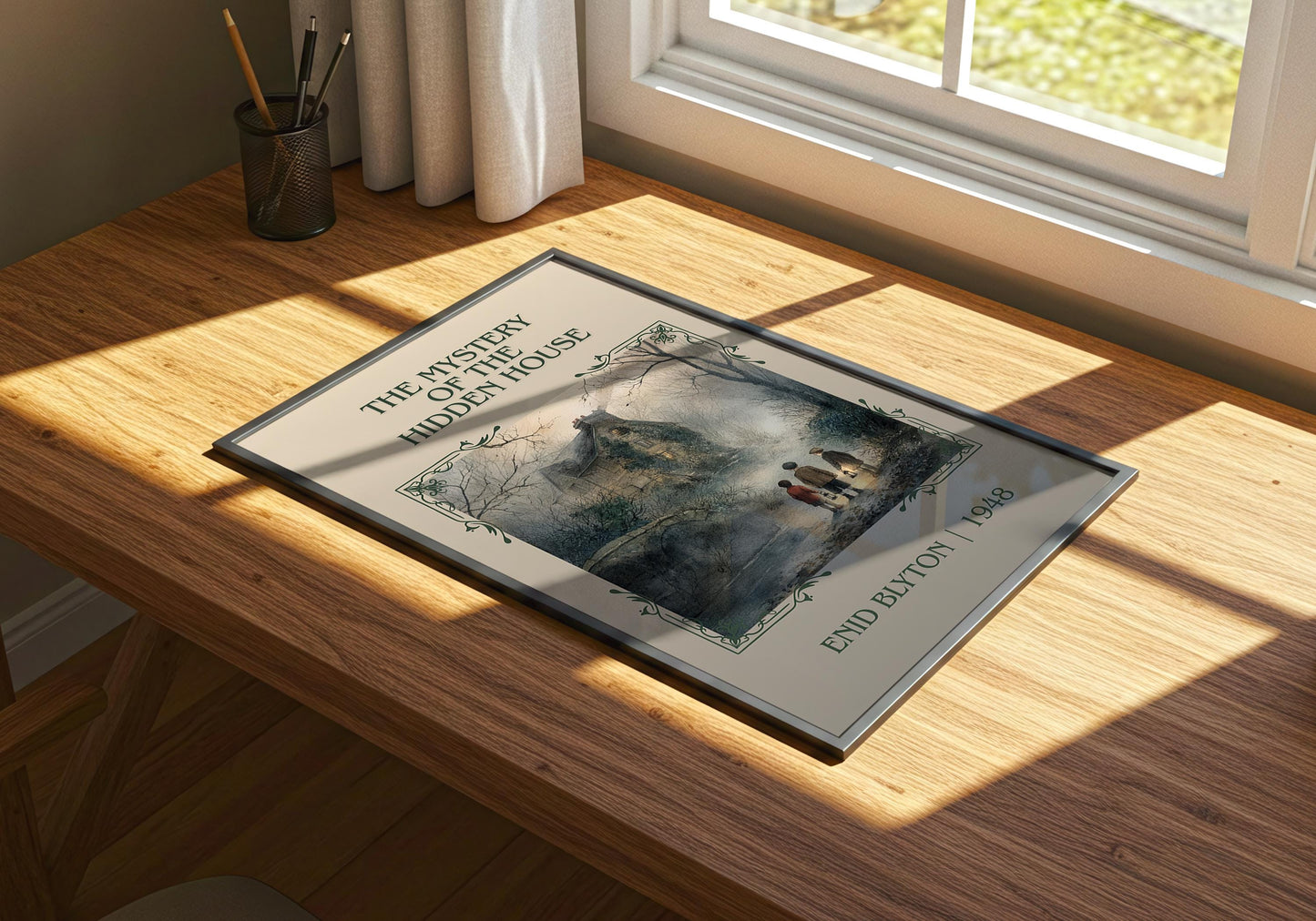 The Mystery Of Hidden House by Enid Blyton High Quality Poster Print-Free Delivery Wall Art. Author Book Artwork-Minimalist Gift Nook