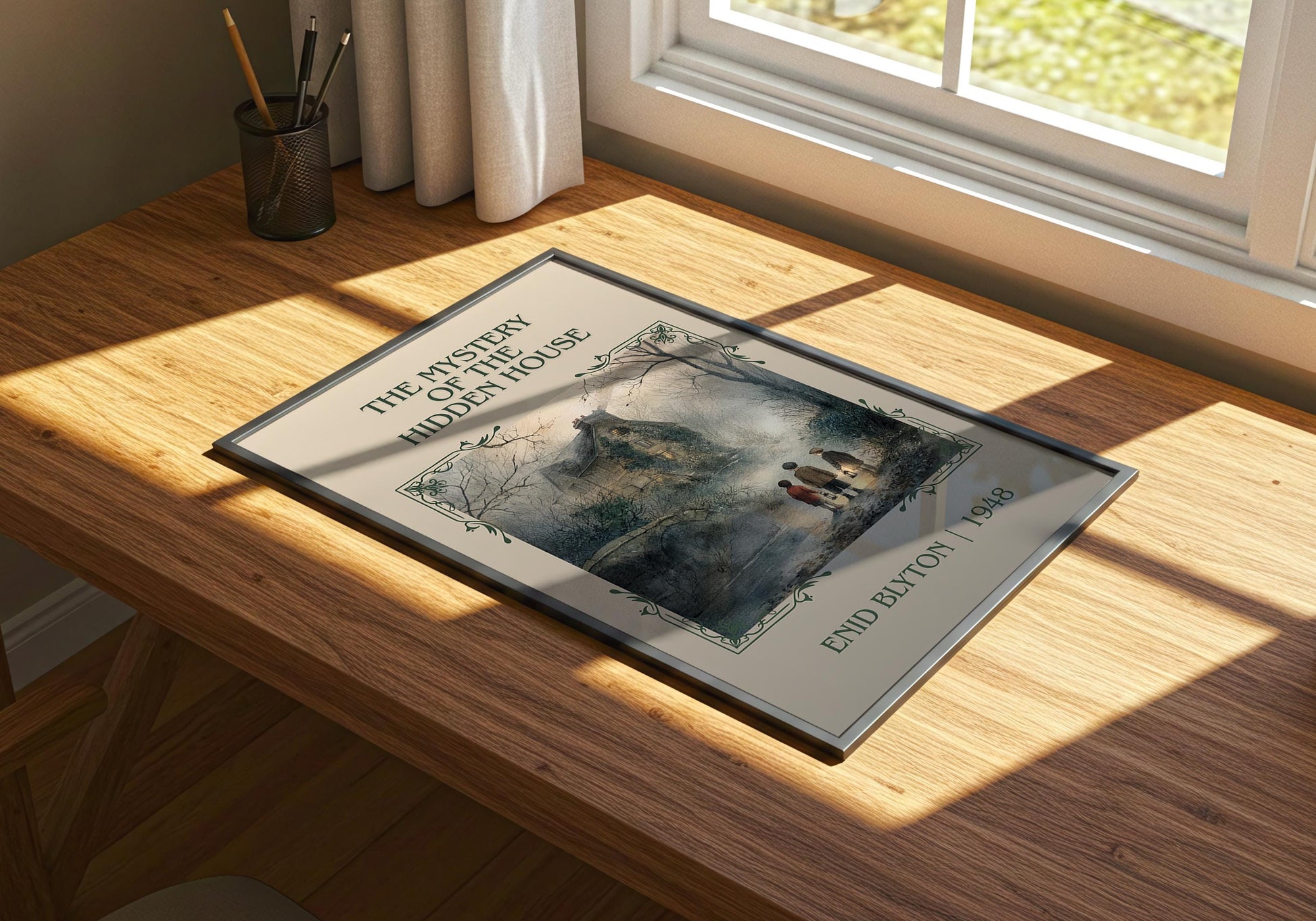 The Mystery Of Hidden House by Enid Blyton High Quality Poster Print-Free Delivery Wall Art. Author Book Artwork-Minimalist Gift Nook