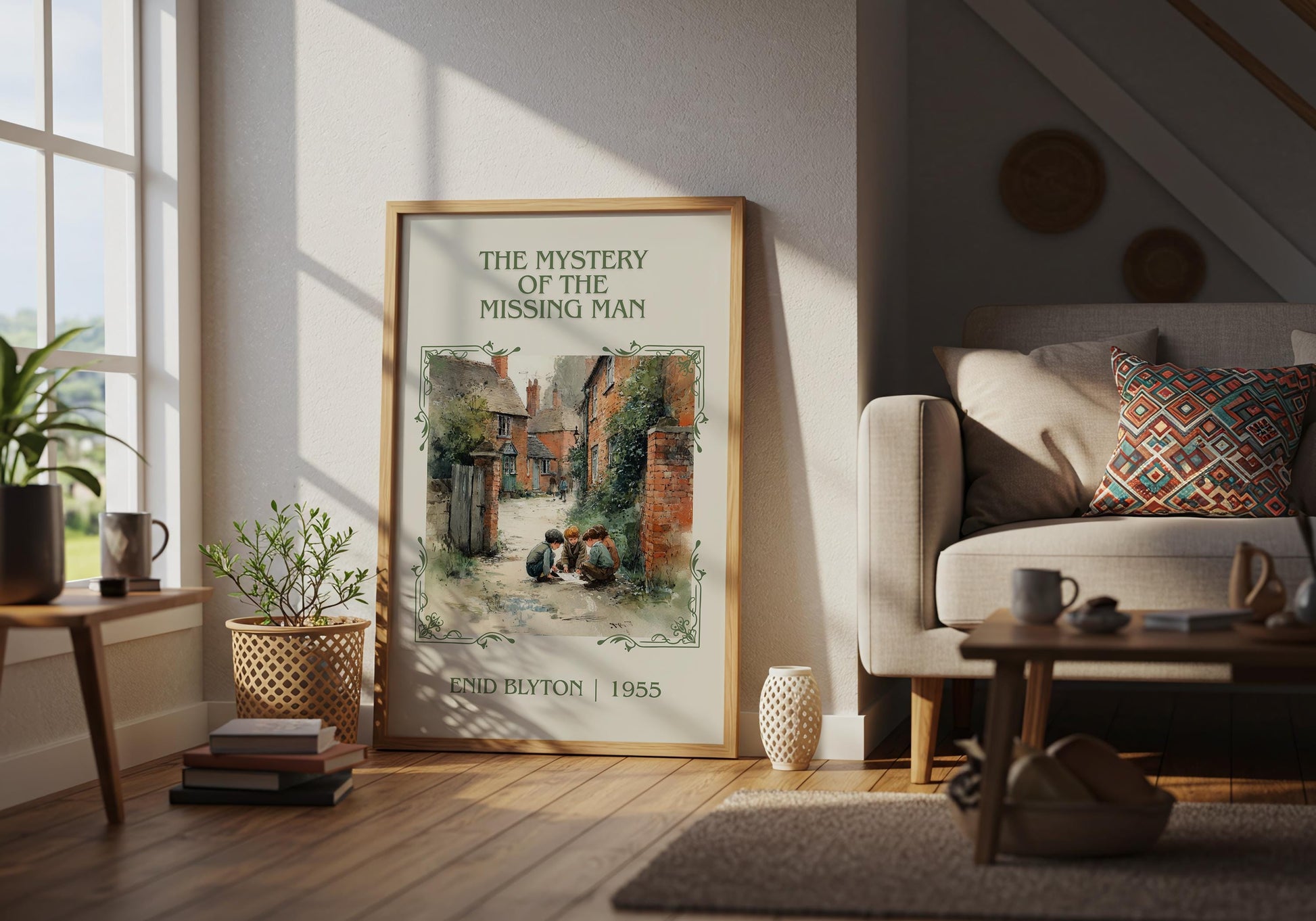 The Mystery Of The Missing Man by Enid Blyton High Quality Poster Print-Free Delivery Wall Art. Author Book Artwork-Minimalist Gift Nook
