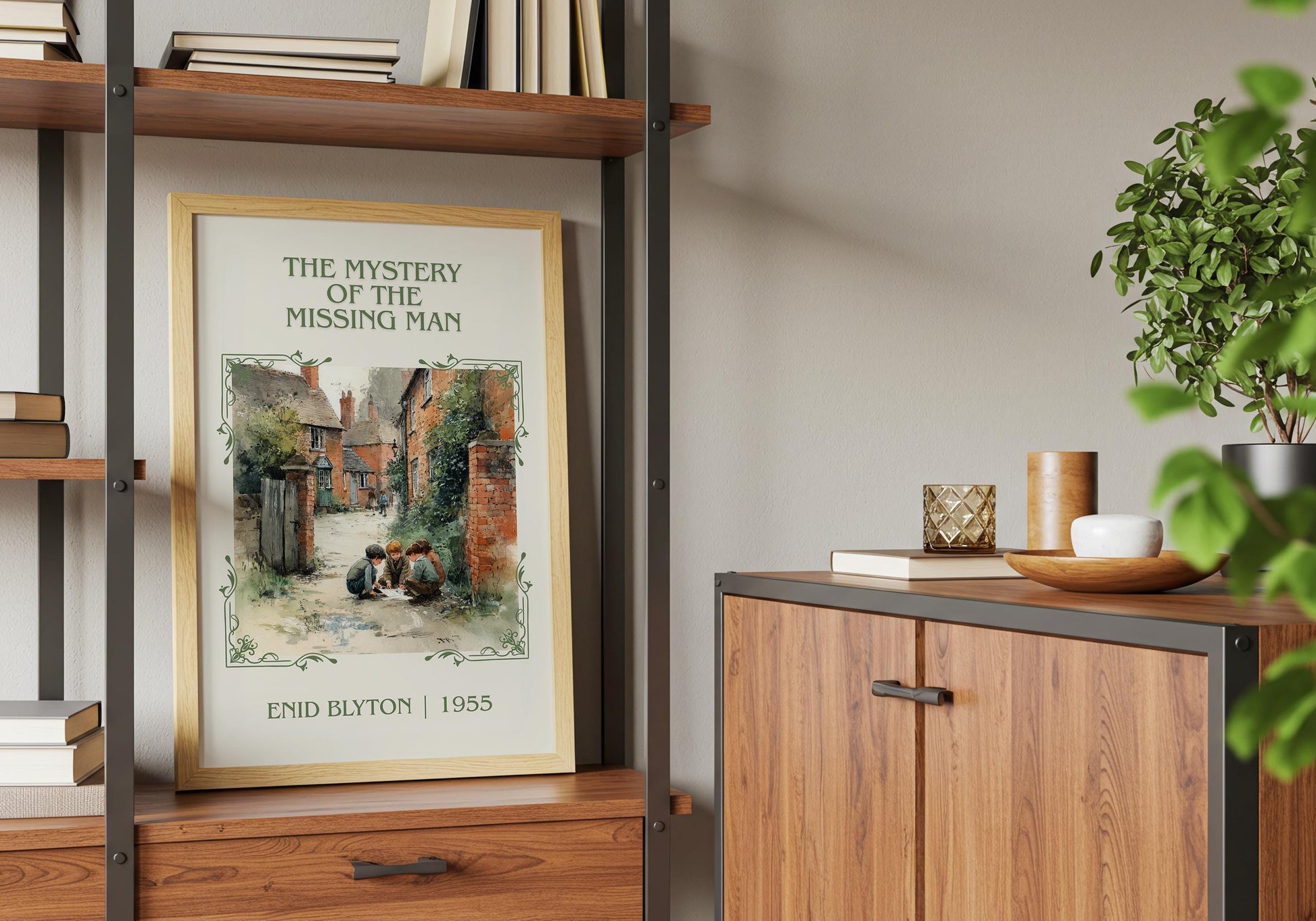The Mystery Of The Missing Man by Enid Blyton High Quality Poster Print-Free Delivery Wall Art. Author Book Artwork-Minimalist Gift Nook