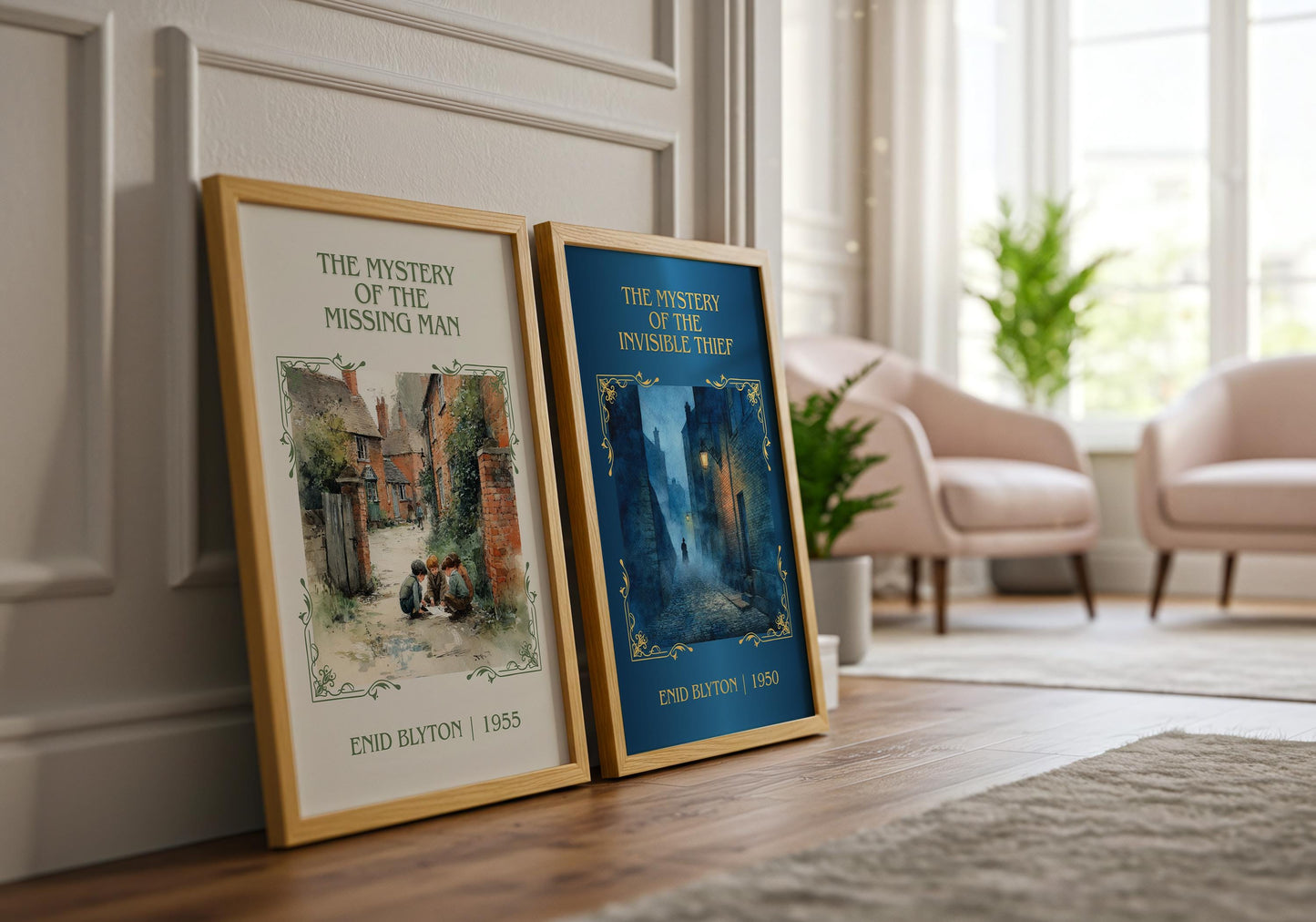 The Mystery Of The Missing Man by Enid Blyton High Quality Poster Print-Free Delivery Wall Art. Author Book Artwork-Minimalist Gift Nook