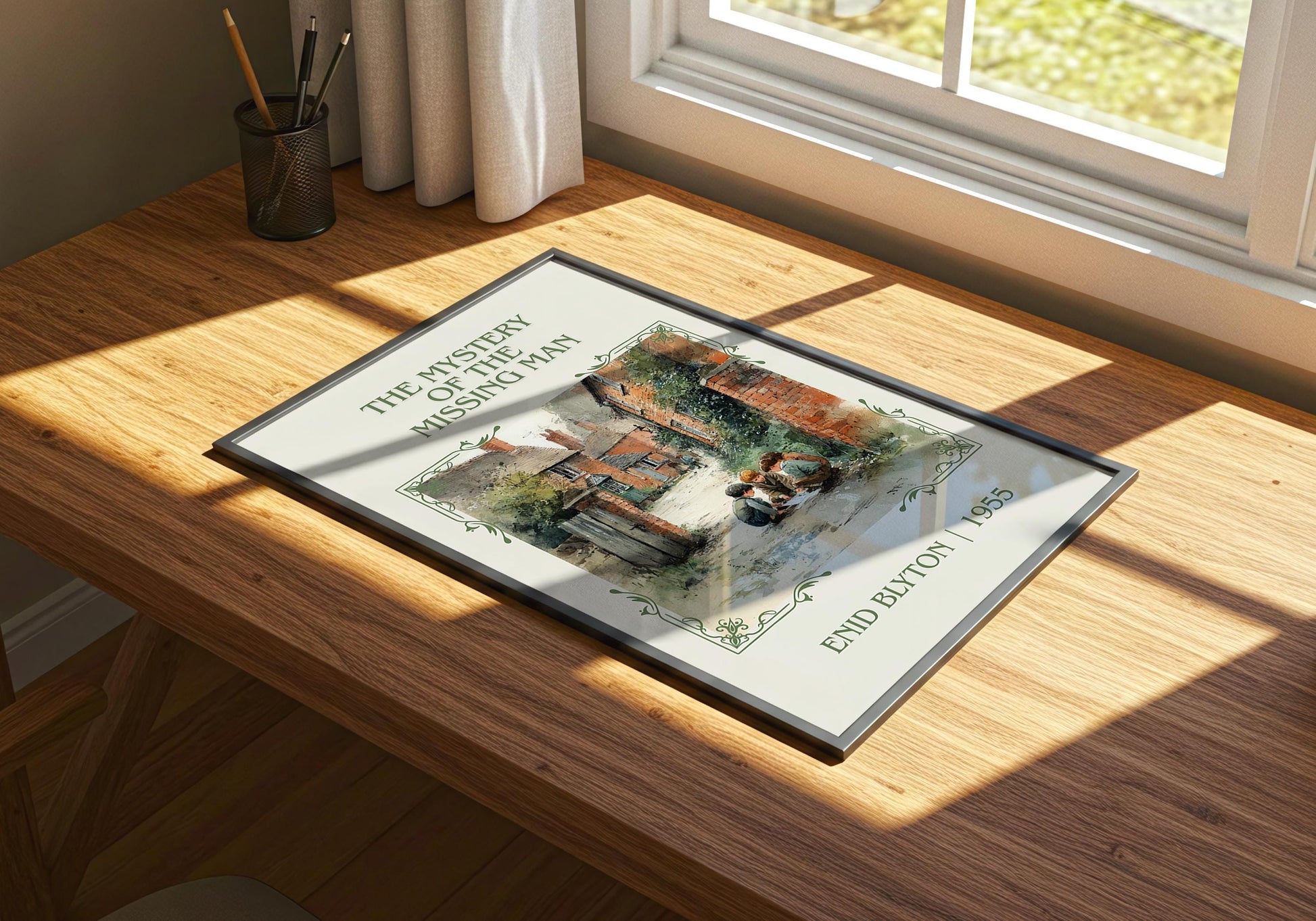 The Mystery Of The Missing Man by Enid Blyton High Quality Poster Print-Free Delivery Wall Art. Author Book Artwork-Minimalist Gift Nook