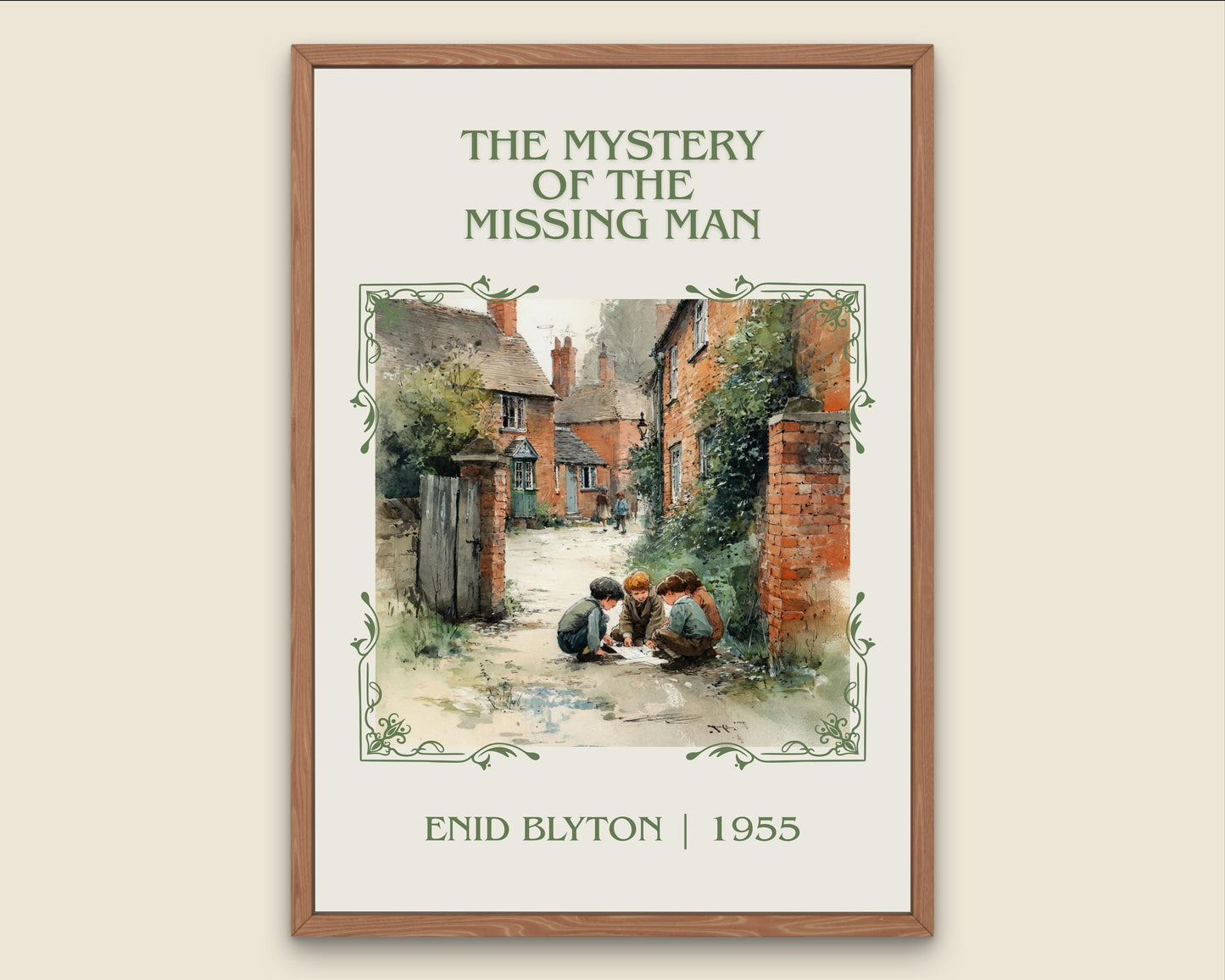 The Mystery Of The Missing Man by Enid Blyton High Quality Poster Print-Free Delivery Wall Art. Author Book Artwork-Minimalist Gift Nook