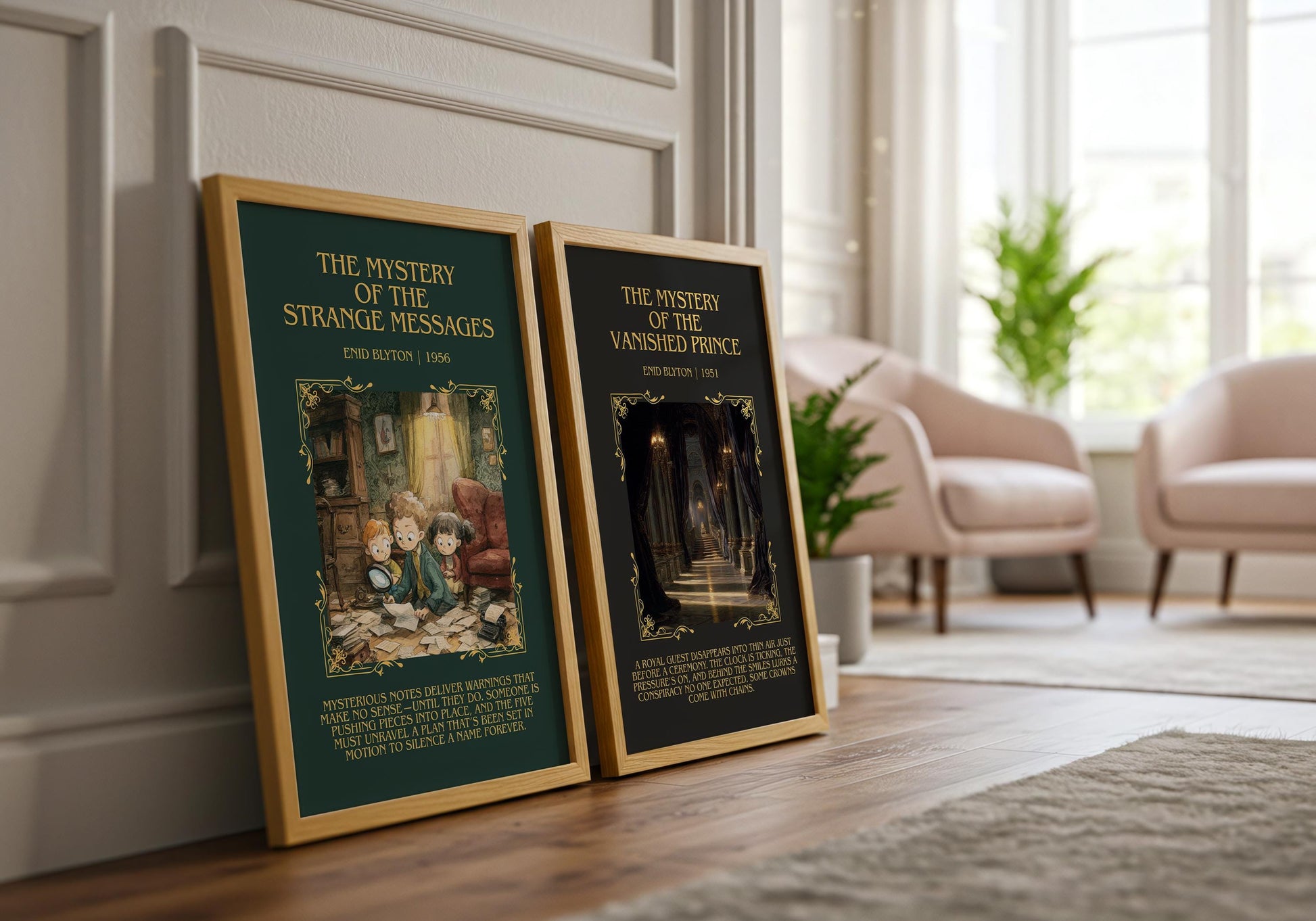 The Mystery Of The Strange Messages by Enid Blyton Descriptive, High Quality Poster Print.Free Delivery Wall Art.Author&Blurb Book Nook Gift