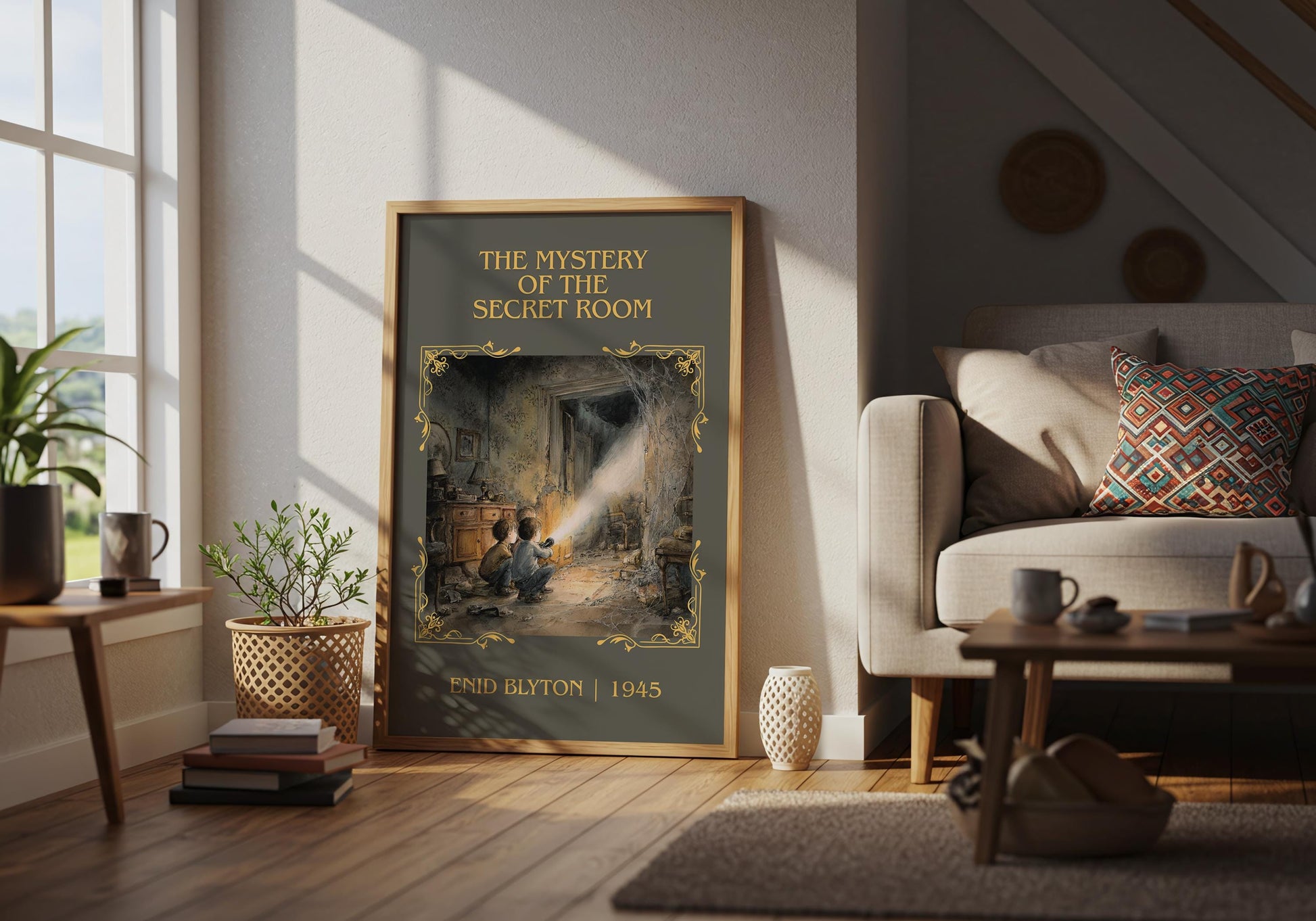 The Mystery Of The Secret Room by Enid Blyton High Quality Poster Print.Free Delivery Wall Art. Author Book Nook Minimalist Gift