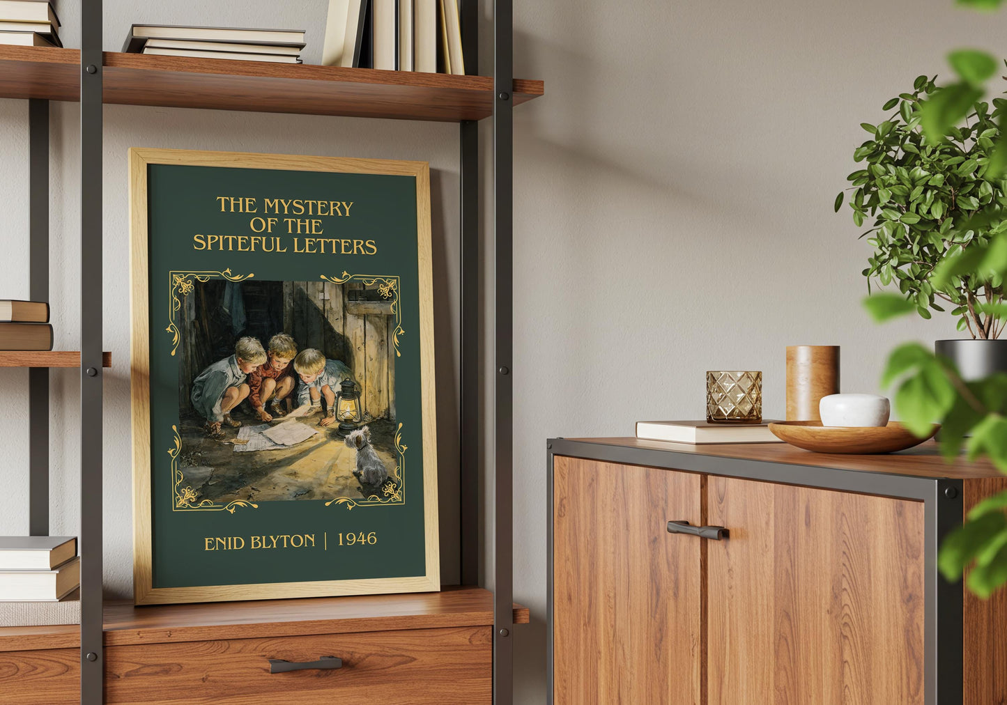 The Mystery Of The Spiteful Letters by Enid Blyton High Quality Poster Print.Free Delivery Wall Art. Author Book Nook Minimalist Gift