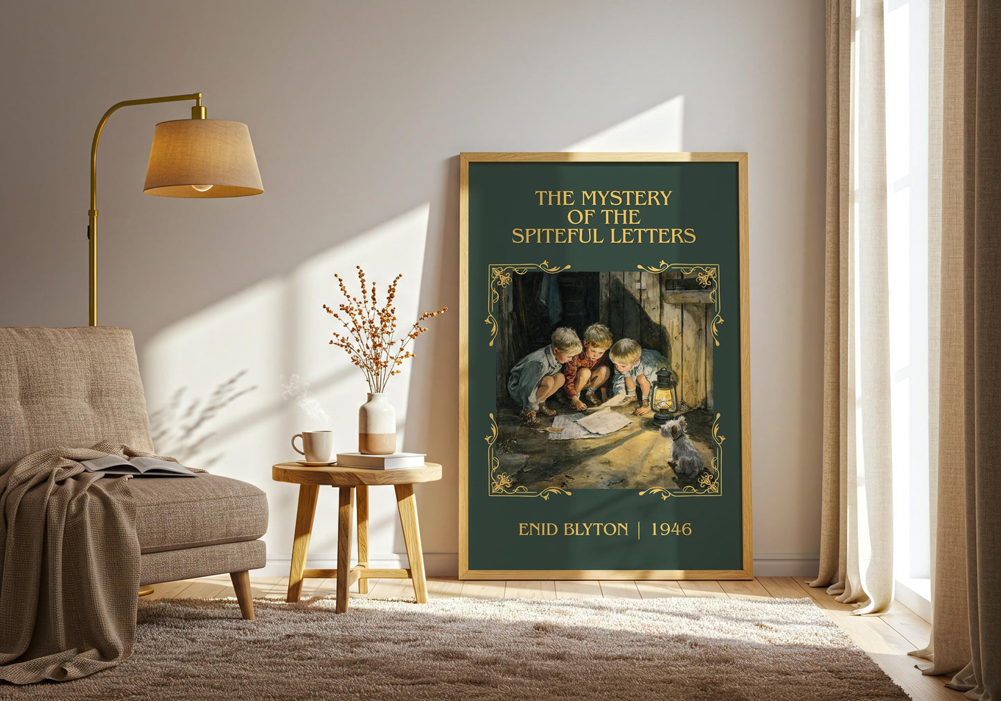 The Mystery Of The Spiteful Letters by Enid Blyton High Quality Poster Print.Free Delivery Wall Art. Author Book Nook Minimalist Gift