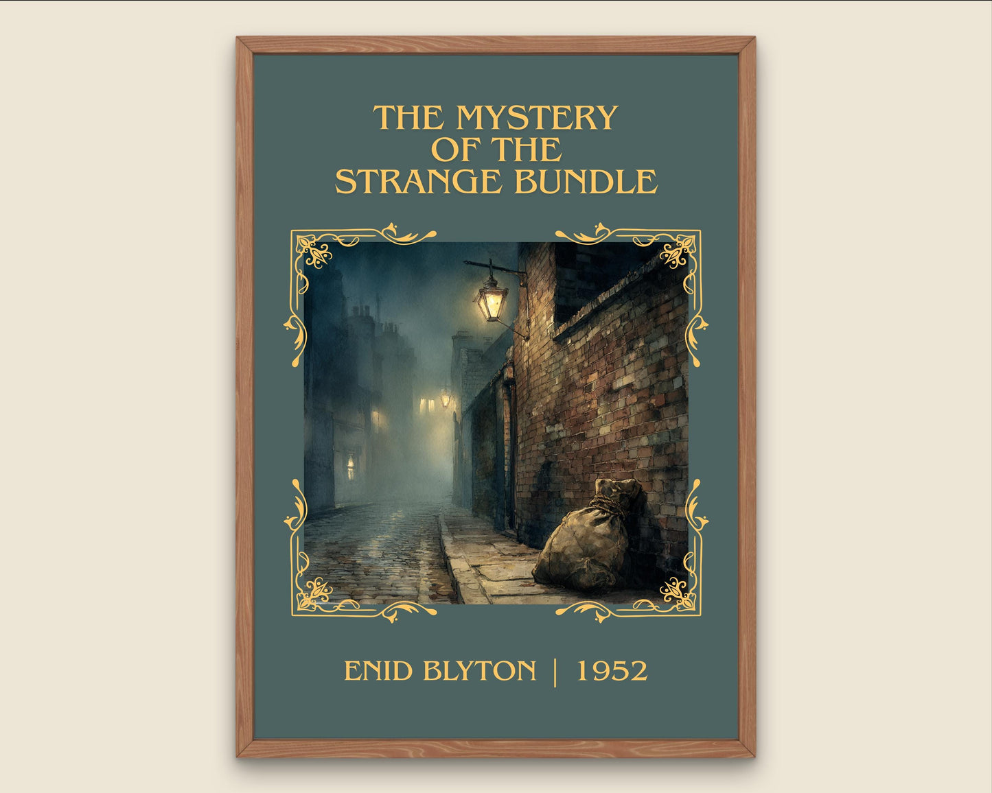 The Mystery Of The Strange Bundle by Enid Blyton High Quality Poster Print.Free Delivery Wall Art. Author Book Nook Minimalist Gift