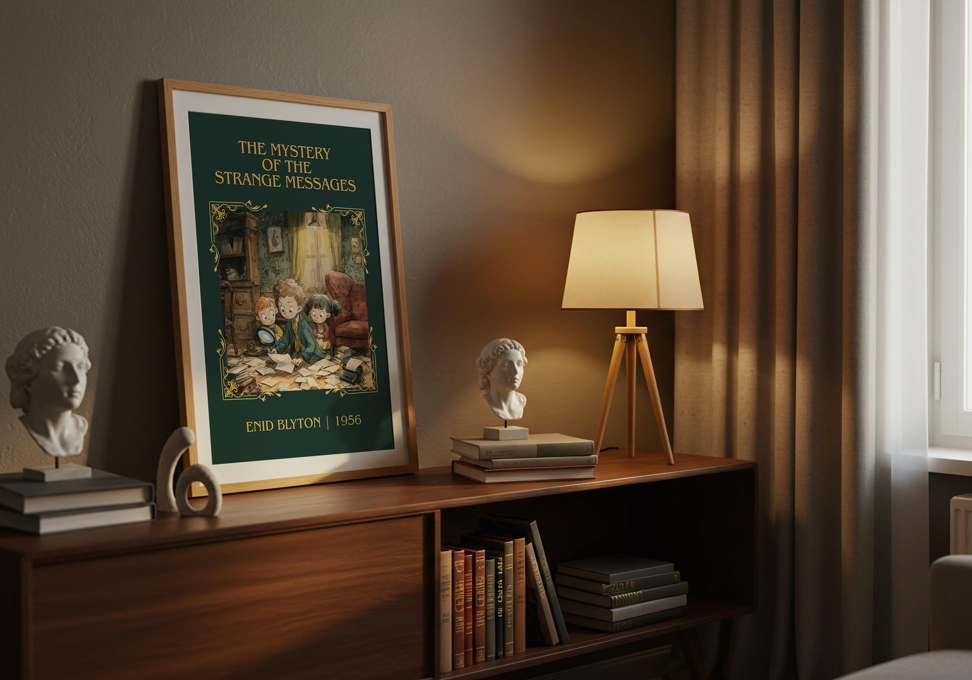 The Mystery Of The Strange Messages by Enid Blyton High Quality Poster Print.Free Delivery Wall Art. Author Book Nook Minimalist Gift