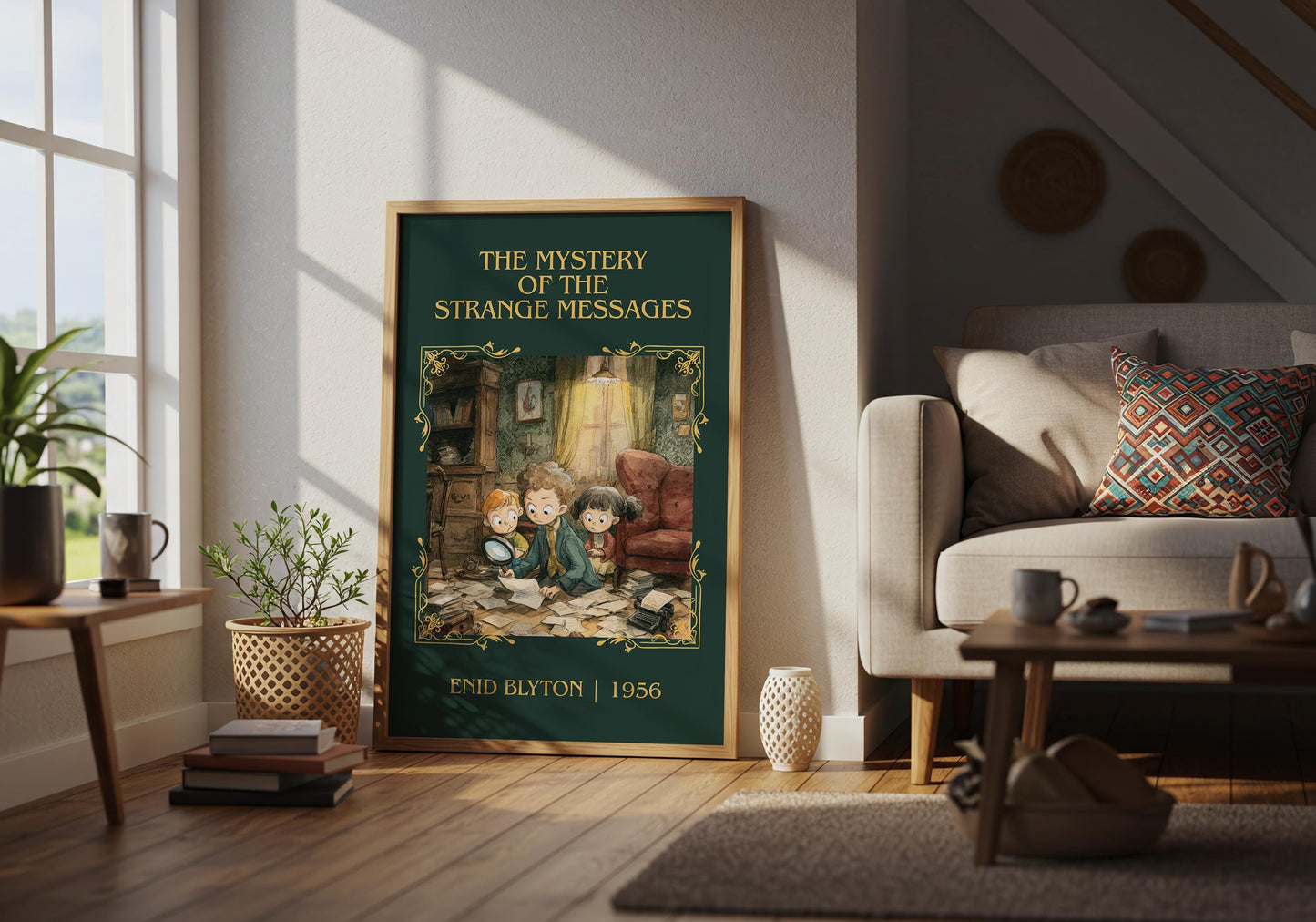 The Mystery Of The Strange Messages by Enid Blyton High Quality Poster Print.Free Delivery Wall Art. Author Book Nook Minimalist Gift